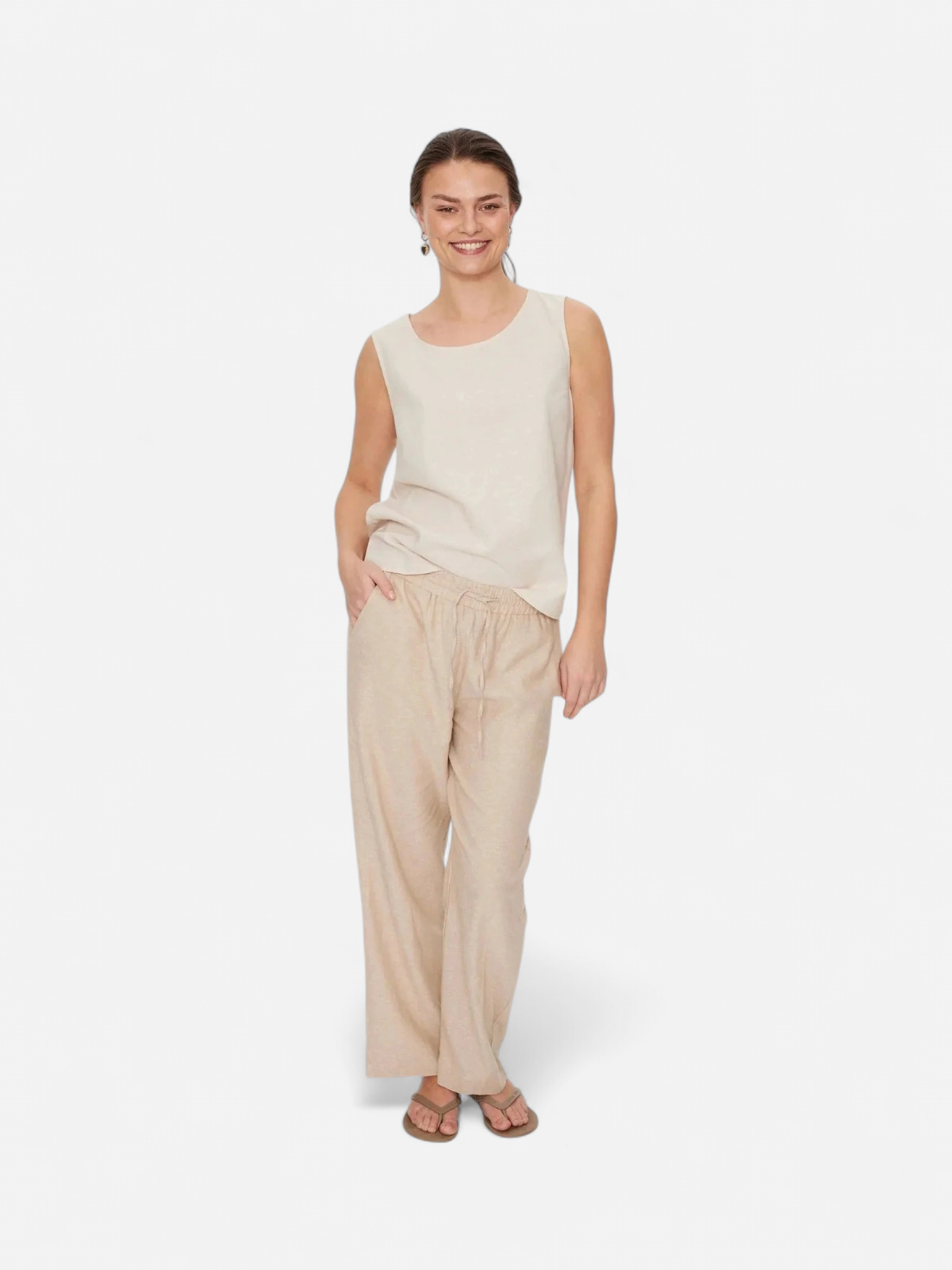 Freequent housut Lava pant, vaalea beige - Kekäle.fi