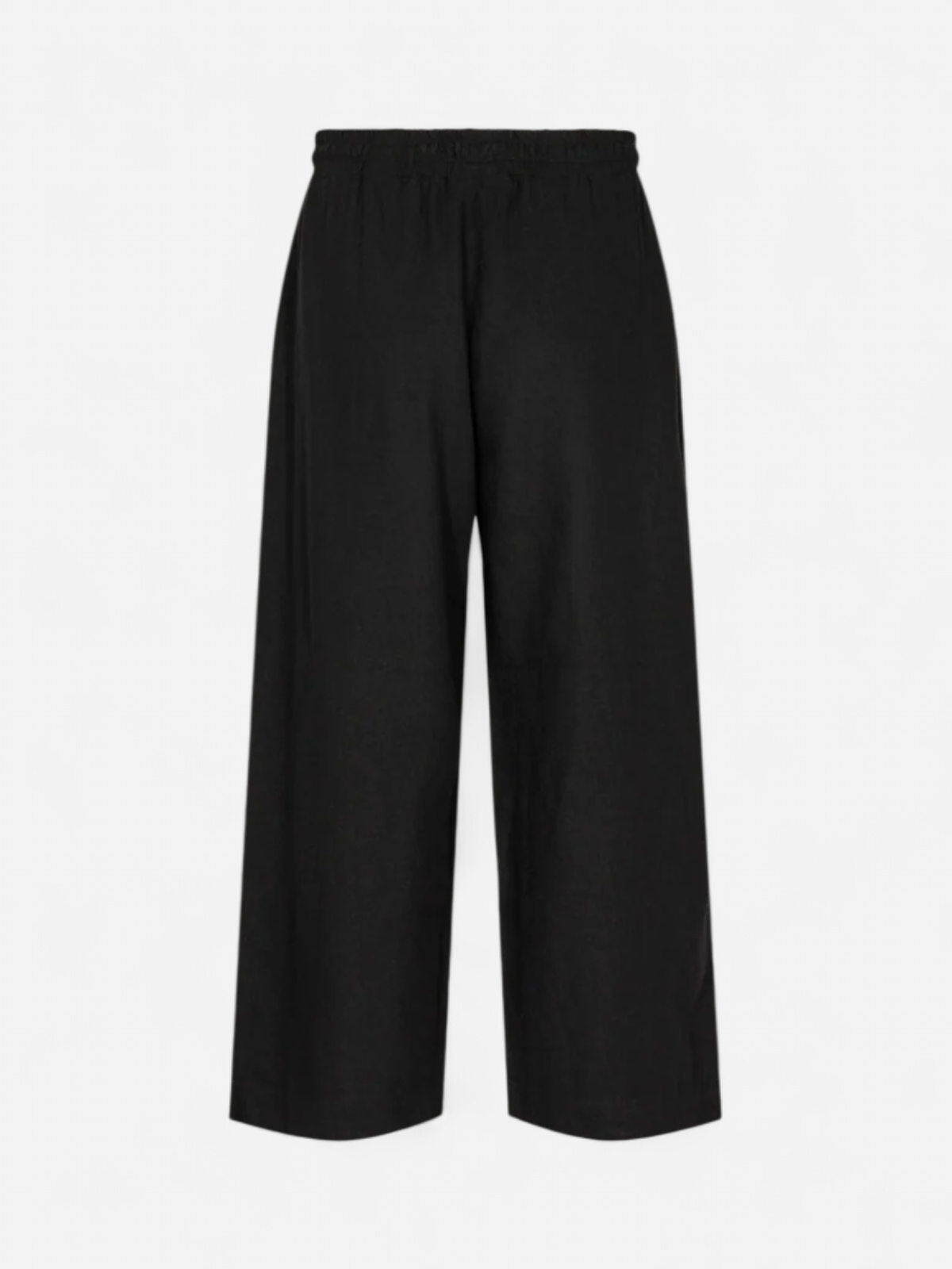 Freequent Naisten housut LA PANT 7/8 LINEN Musta - Kekäle.fi
