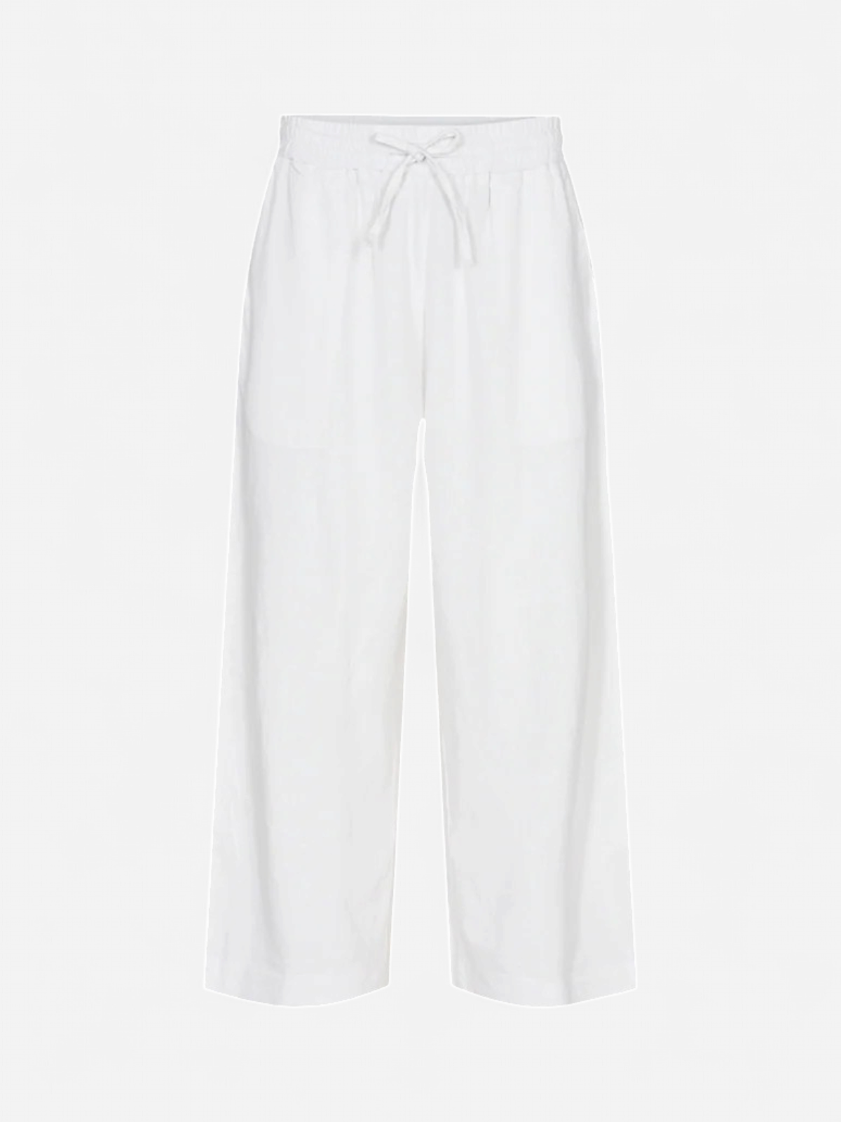 Freequent Naisten housut LA PANT 7/8 LINEN Valkoinen - Kekäle.fi