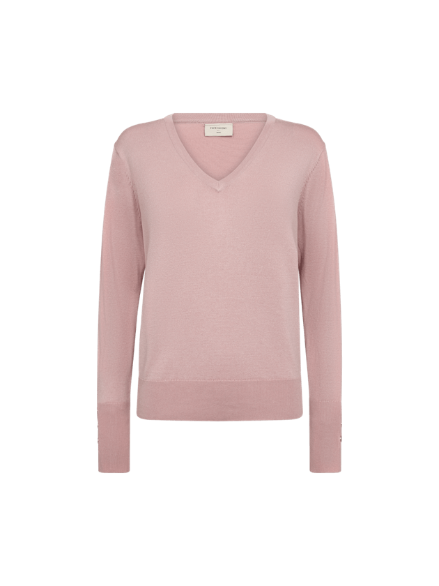 freequent-naisten-neule-katie-pullover-v-neck-vaaleanpunainen-1