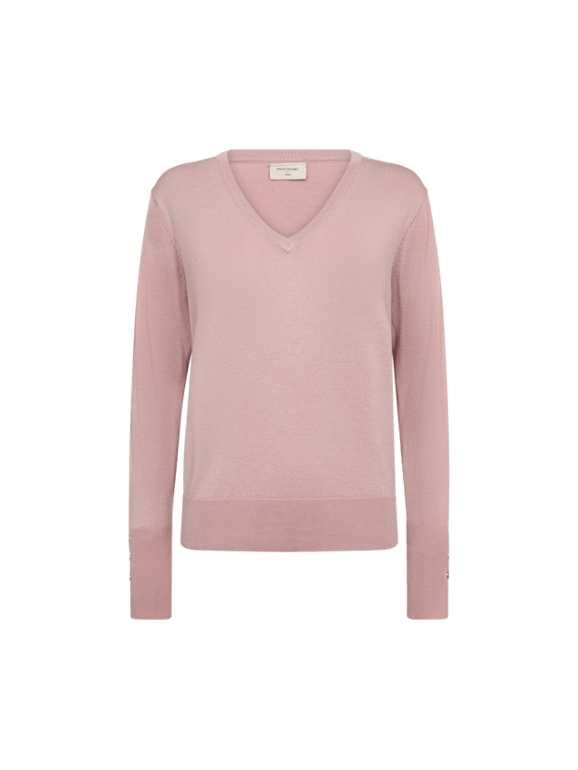 freequent-naisten-neule-katie-pullover-v-neck-vaaleanpunainen-1