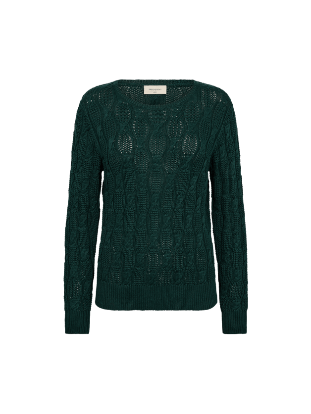 freequent-naisten-neulepusero-domo-pullover-tummanvihrea-1