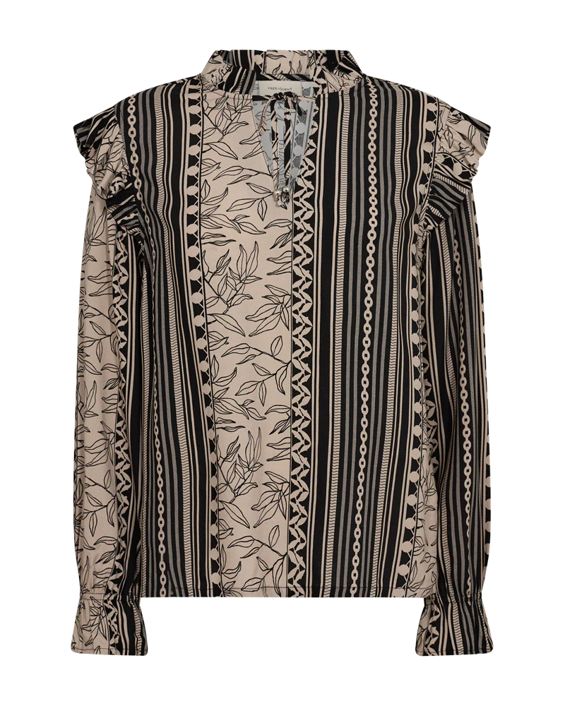 freequent-naisten-pusero-tidy-blouse-musta-kuosi-2