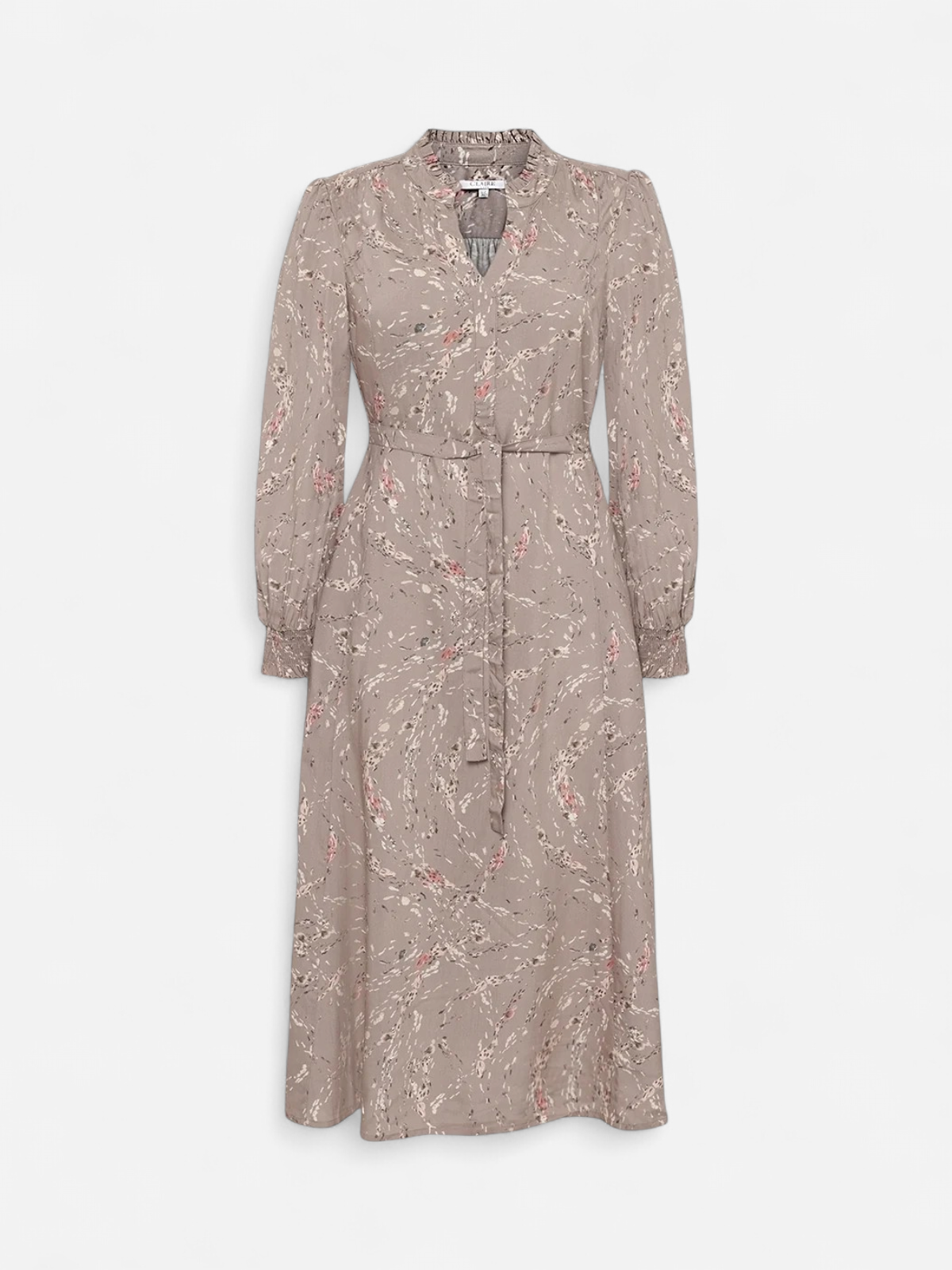 Claire naisten mekko Dagmara, kuosillinen beige - Kekäle.fi