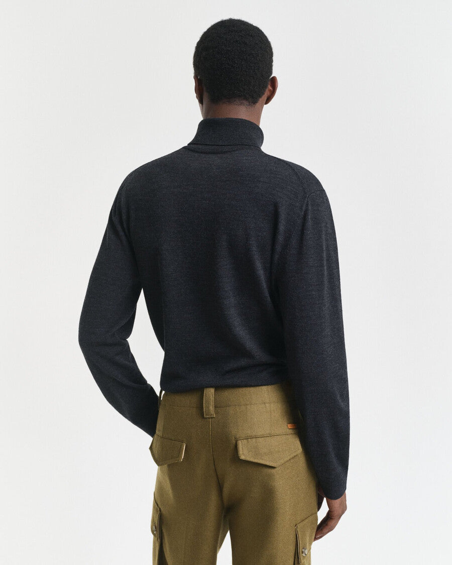 Gant miesten neulepusero Extrafine Merino Wool Turtleneck, harmaa