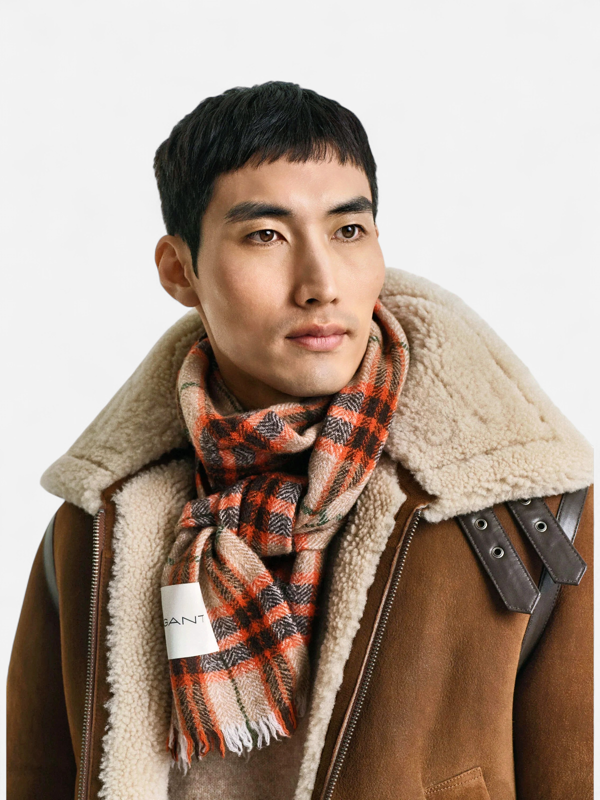 Gant miesten huivi, WOOL HERRINGBONE CHECKED SCARF Keltainen Ruutu - Kekäle.fi