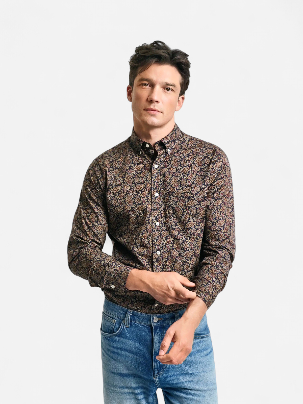 Gant miesten kauluspaita, PAISLEY PRINTED SHIRT Sininen Kuosi - Kekäle.fi