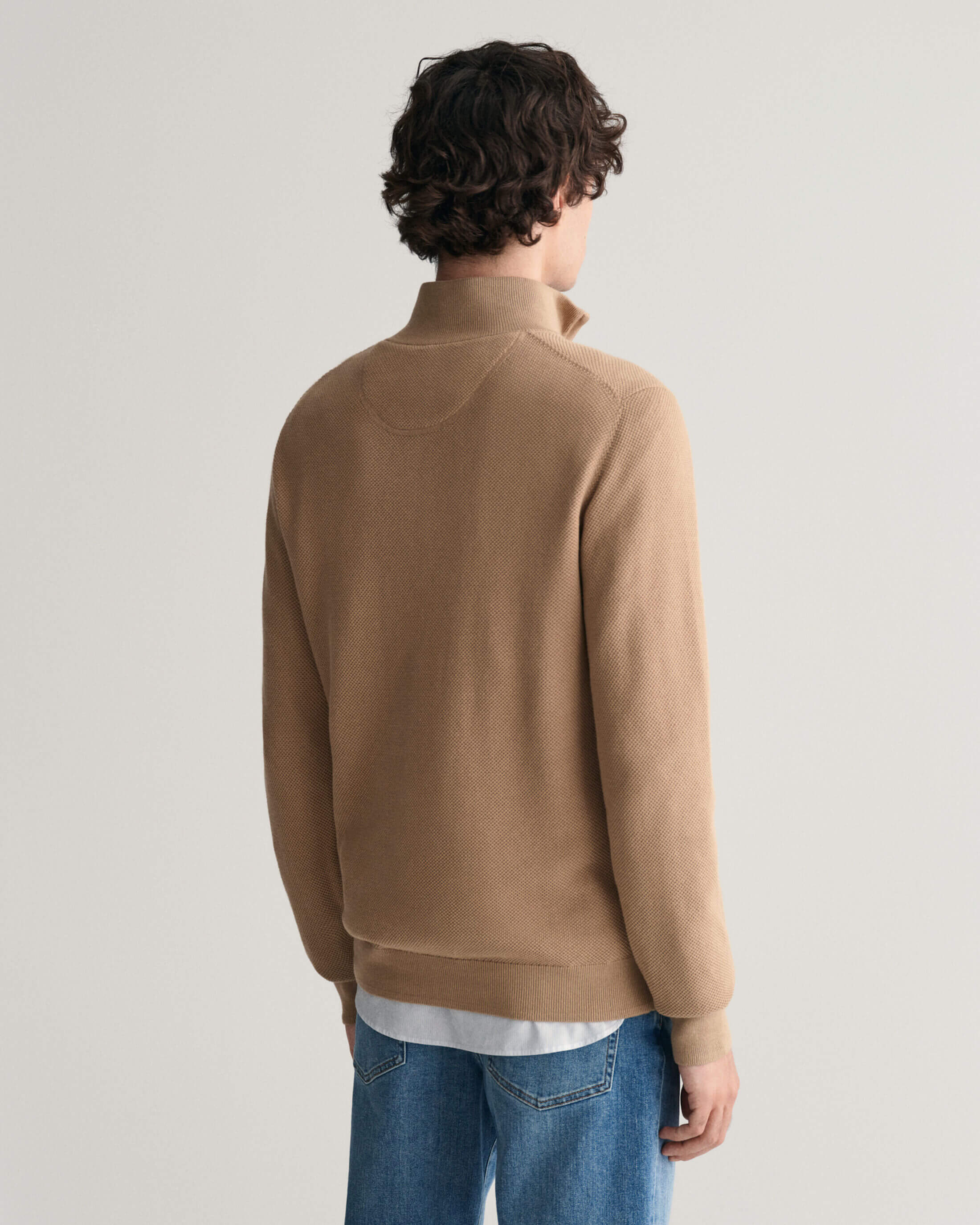 gant-miesten-neule-cotton-pique-half-zip-beige-2