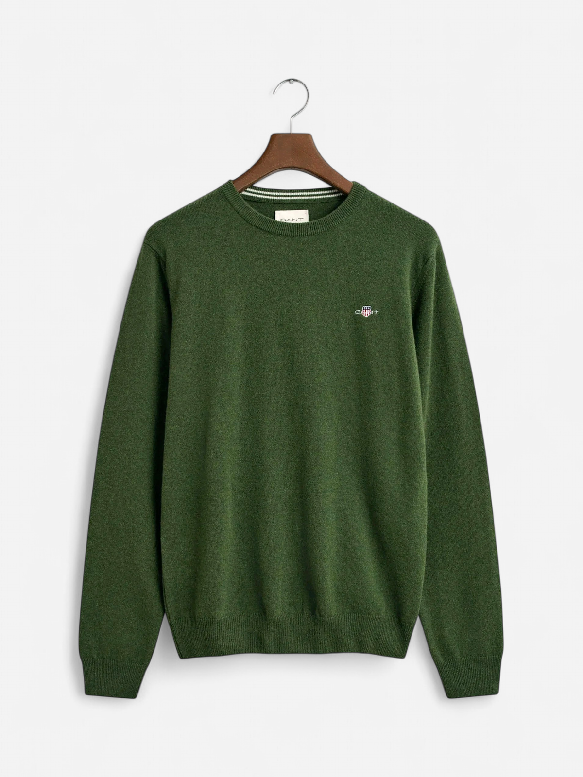 Gant Miesten Neulepaita, SUPERFINE LAMBSWOOL C-NECK Tummanvihreä - Kekäle.fi