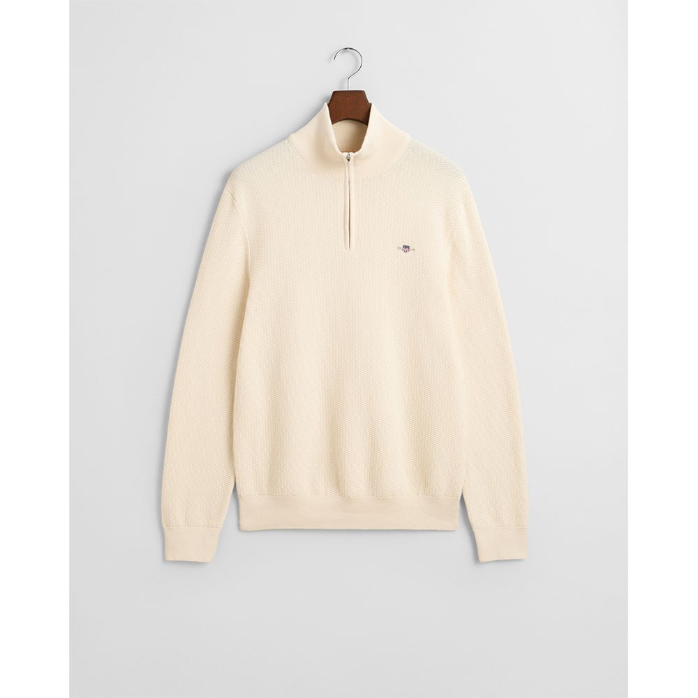 gant-miesten-neulepusero-cotton-micro-textured-half-zip-luonnonvalkoinen-1
