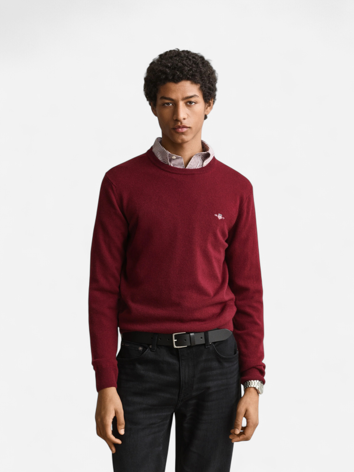 GANT miesten neulepusero Lambswool Crew Neck Sweater, punainen - Kekäle.fi