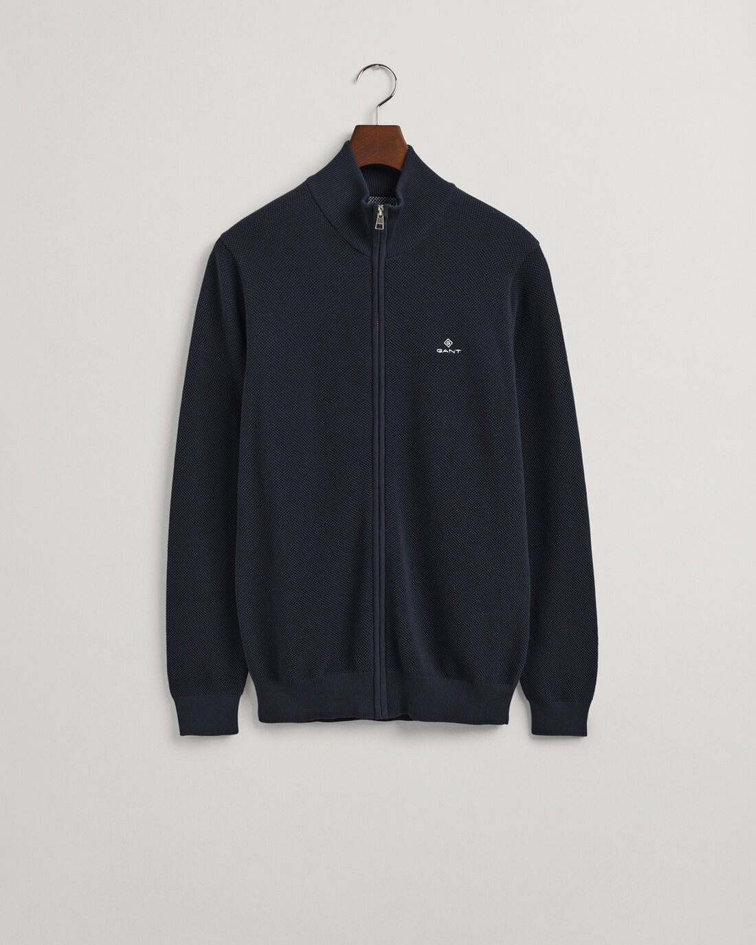 gant-miesten-neuletakki-cotton-pikee-zip-cardigan-tummansininen-4