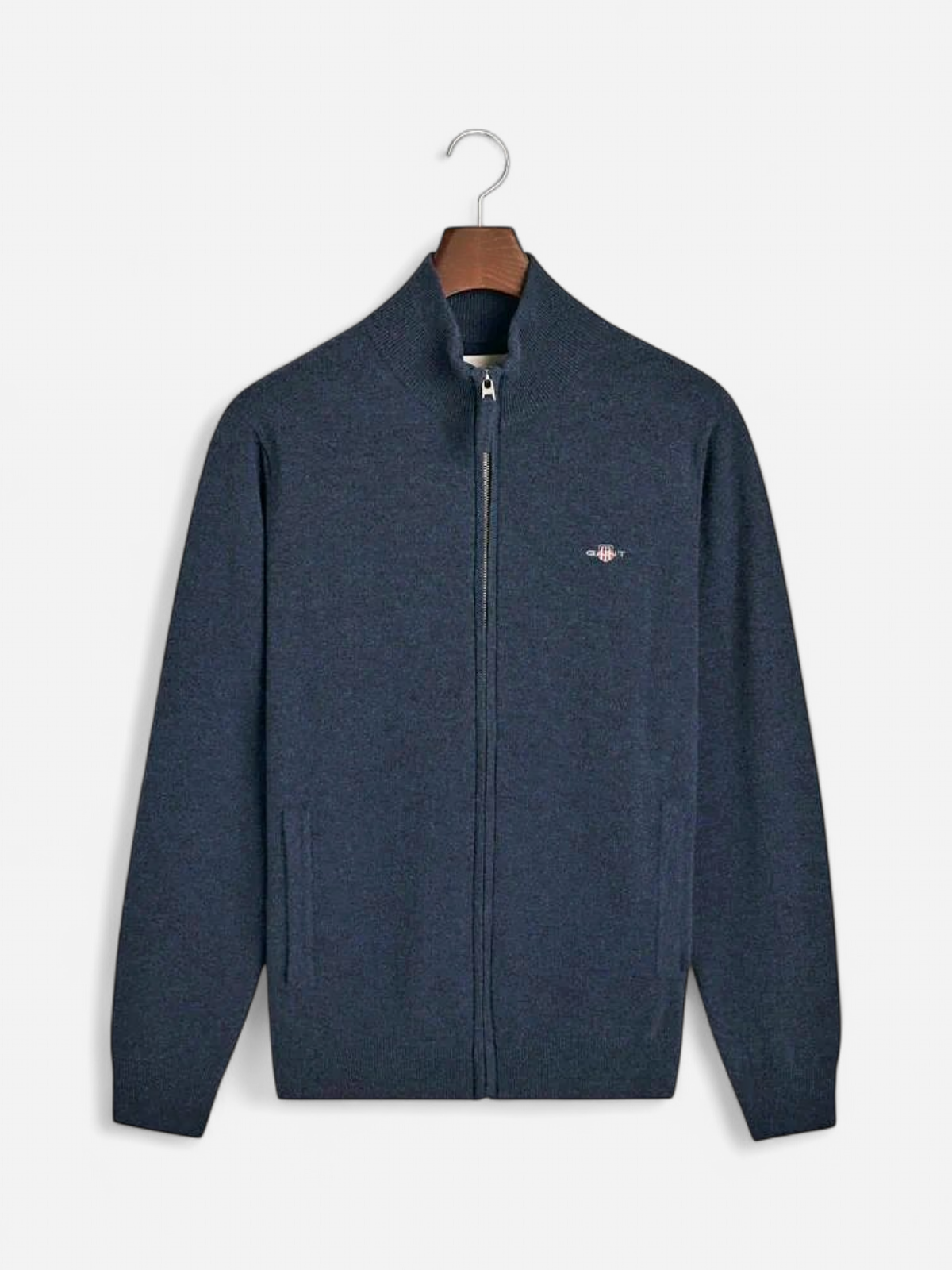 Gant miesten neuletakki, SUPERFINE LAMBSWOOL ZIP CARDIGAN Indigo - Kekäle.fi