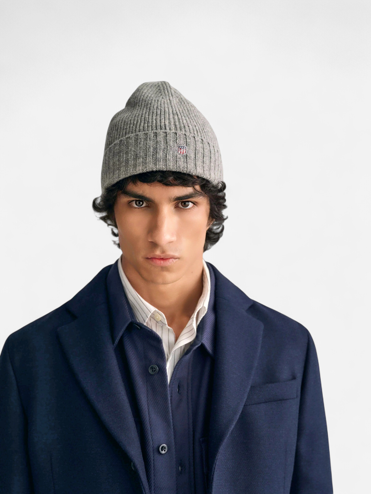 Gant miesten pipo, SHIELD WOOL BEANIE Keskiharmaa - Kekäle.fi