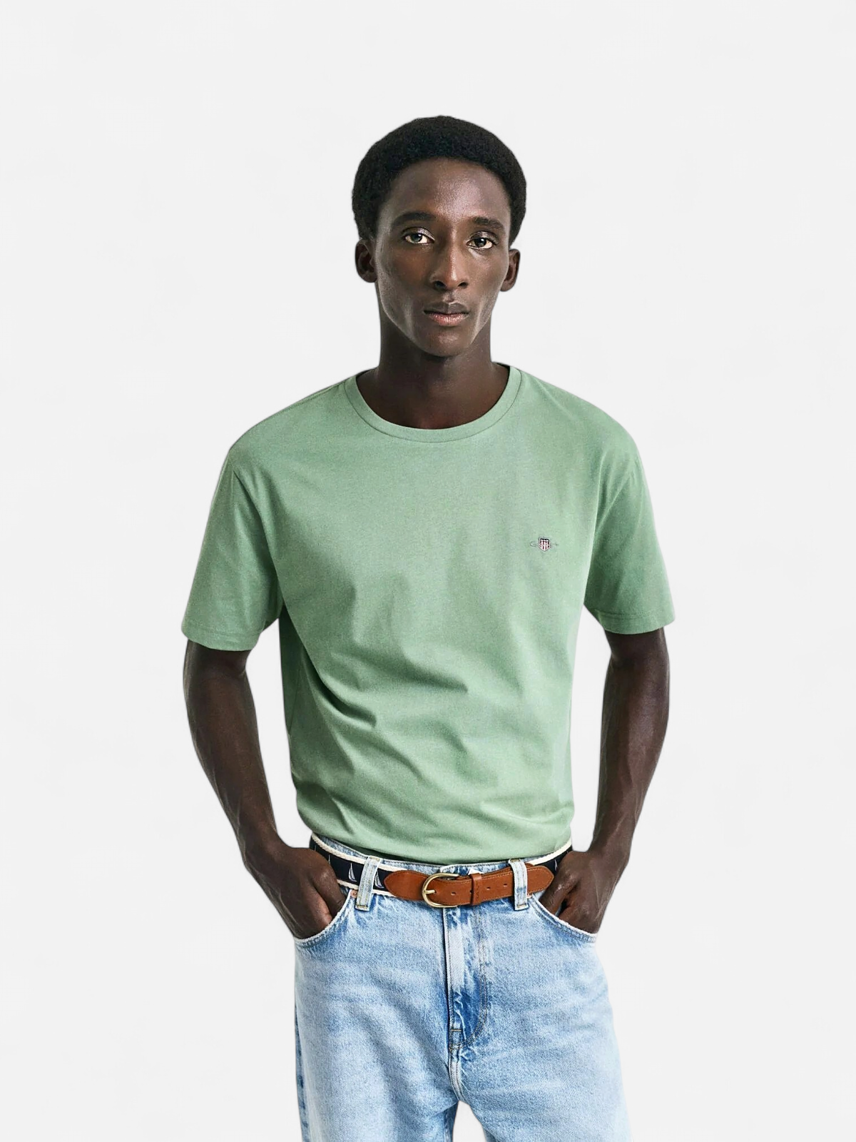 Gant miesten t-paita, REG SHIELD SS T-SHIRT Vihreä - Kekäle.fi