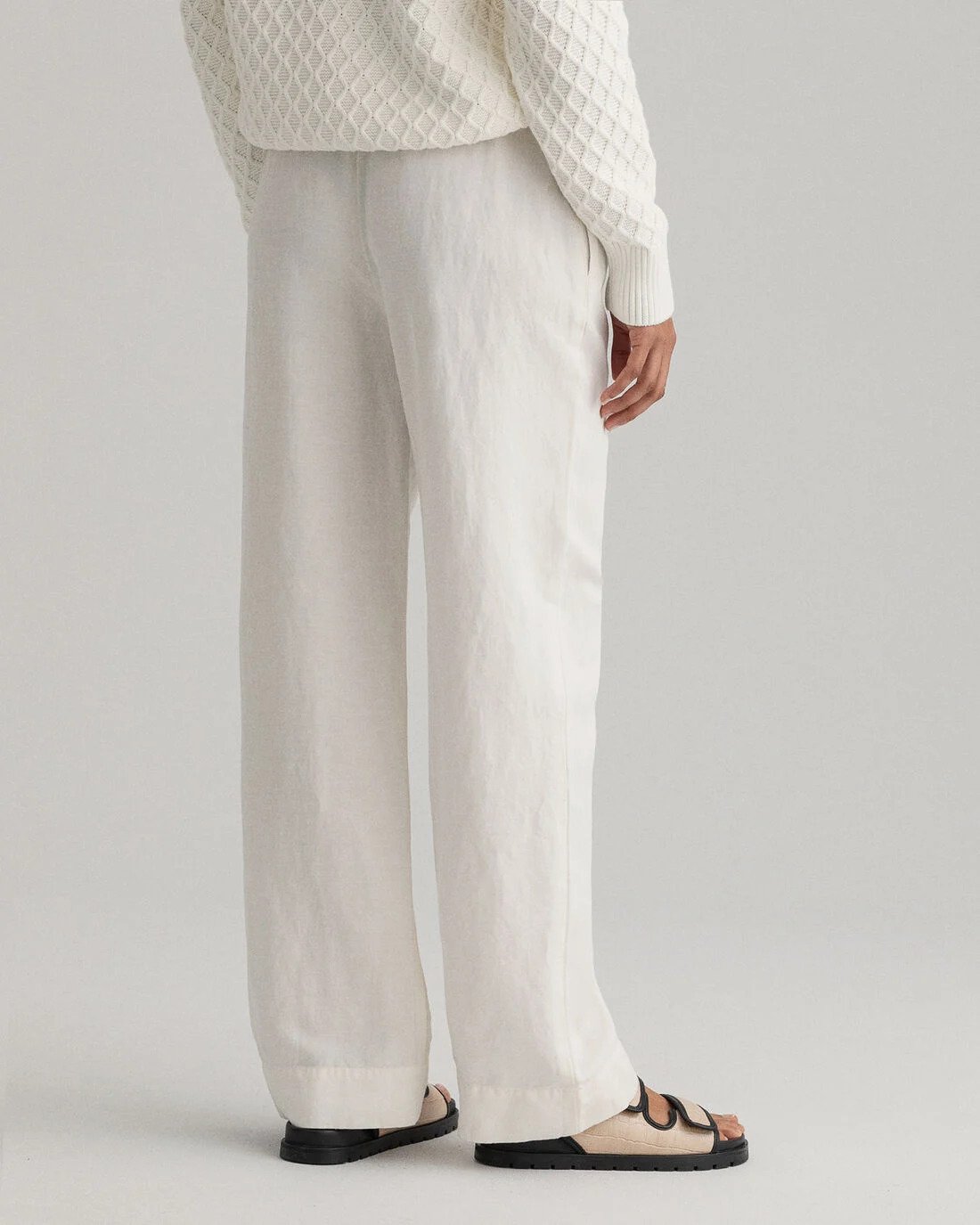 gant-naisten-housut-linen-viscose-pull-on-pants-valkoinen-3
