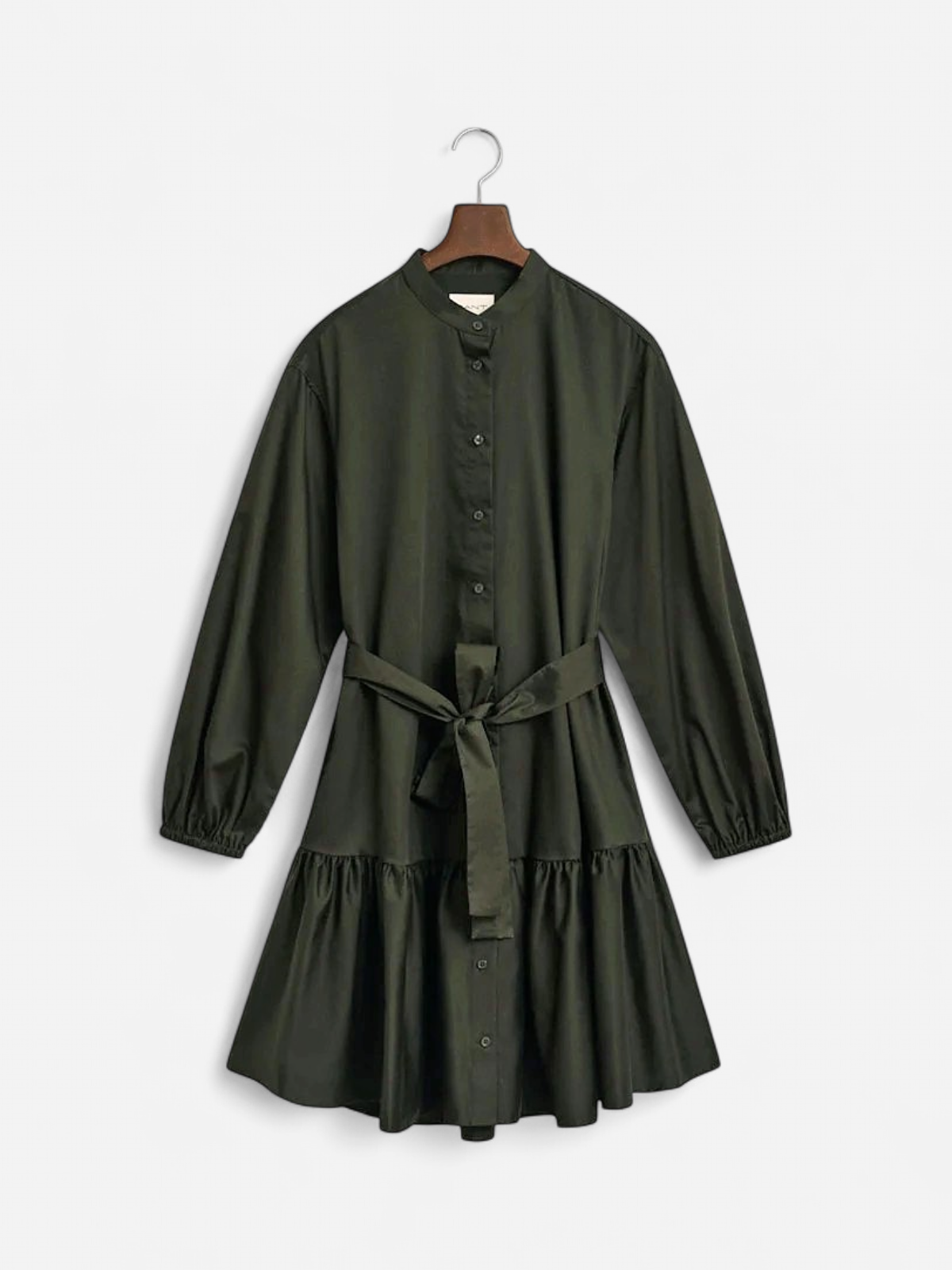 Gant naisten mekko, COTTON SATIN LS DRESS Tummanvihreä - Kekäle.fi