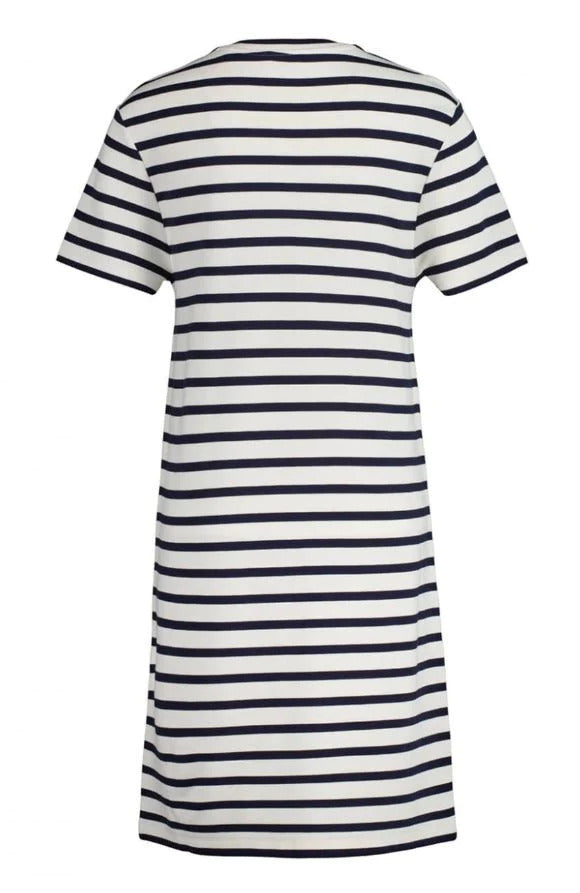 gant-naisten-mekko-striped-ss-t-shirt-dress-raidallinen-valkoinen-2