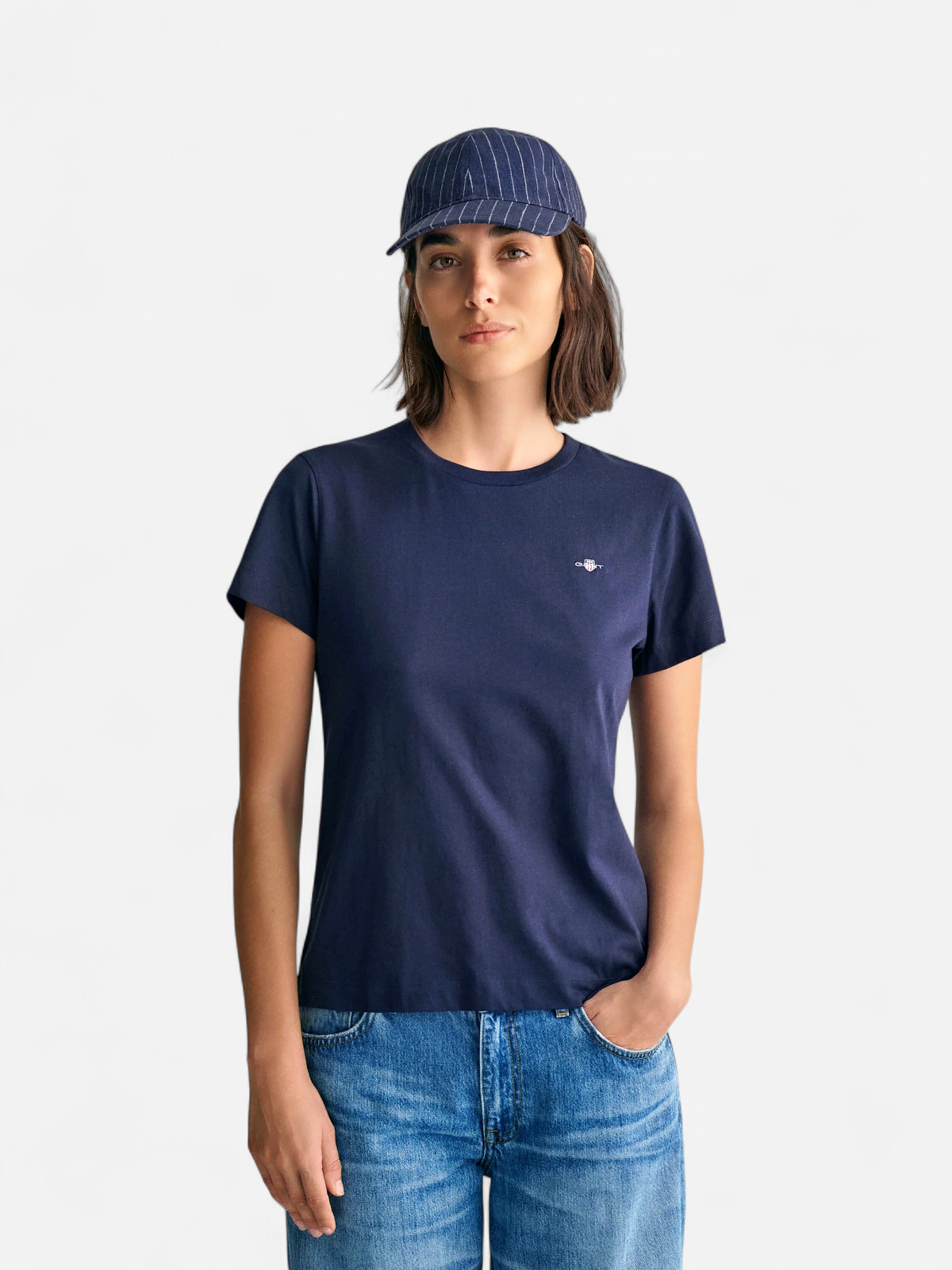 Gant naisten t-paita, REG SHIELD SS T-SHIRT Tummansininen - Kekäle.fi