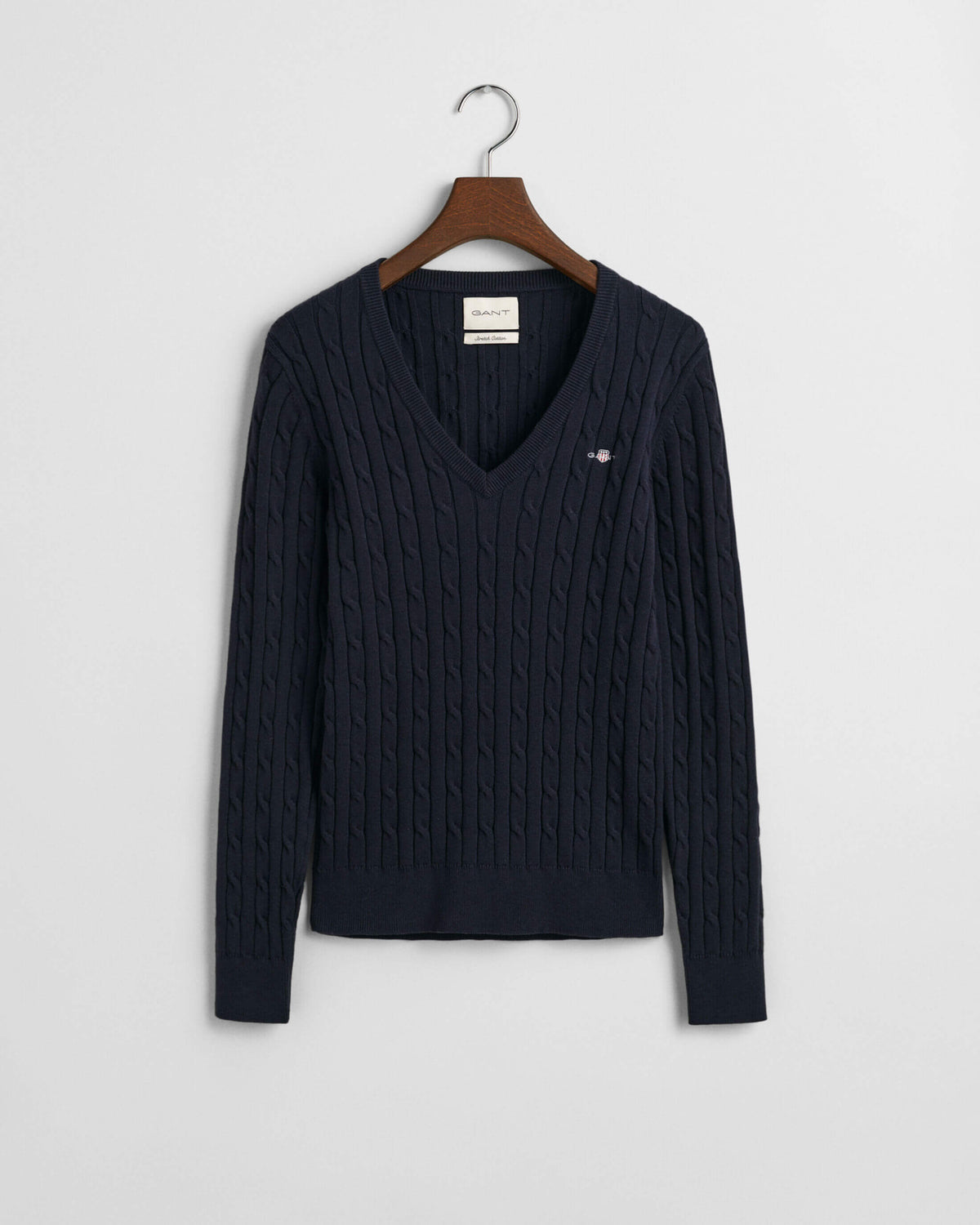 gant-neule-stretch-cotton-cable-v-neck-tummansininen-3
