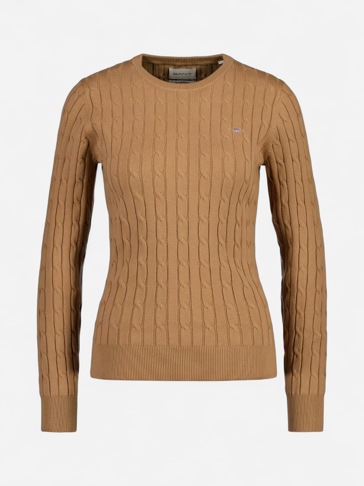 Gant neulepusero, STRECH COTTON CABLE C-NECK Kameli - Kekäle.fi