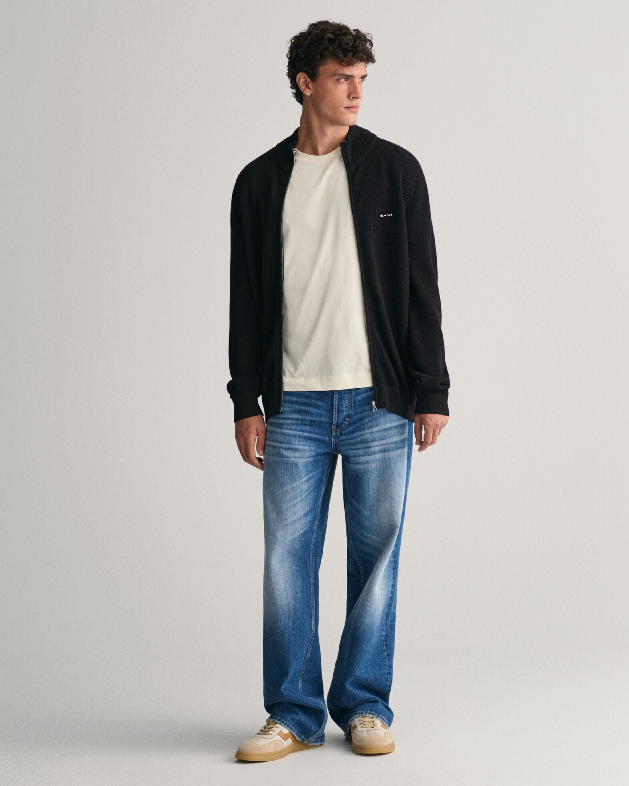 gant-neuletakki-cotton-pique-zip-cardigan-musta-5
