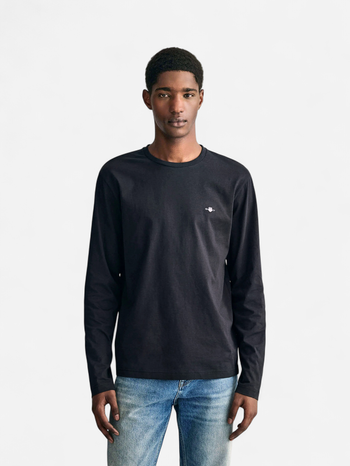 Gant t-paita, REG T LS T-SHIRT Musta - Kekäle.fi