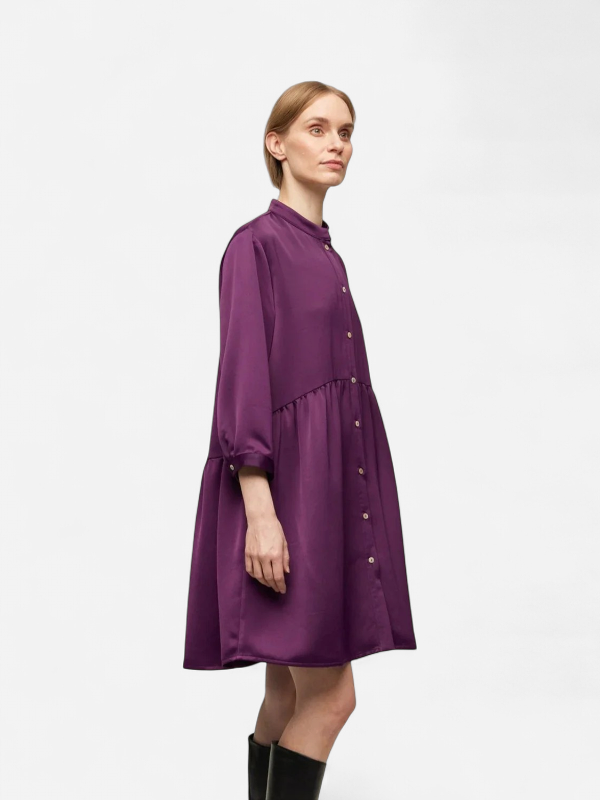 Gauhar naisten paitamekko, SHIRT DRESS PLUM Viininpunainen - Kekäle.fi