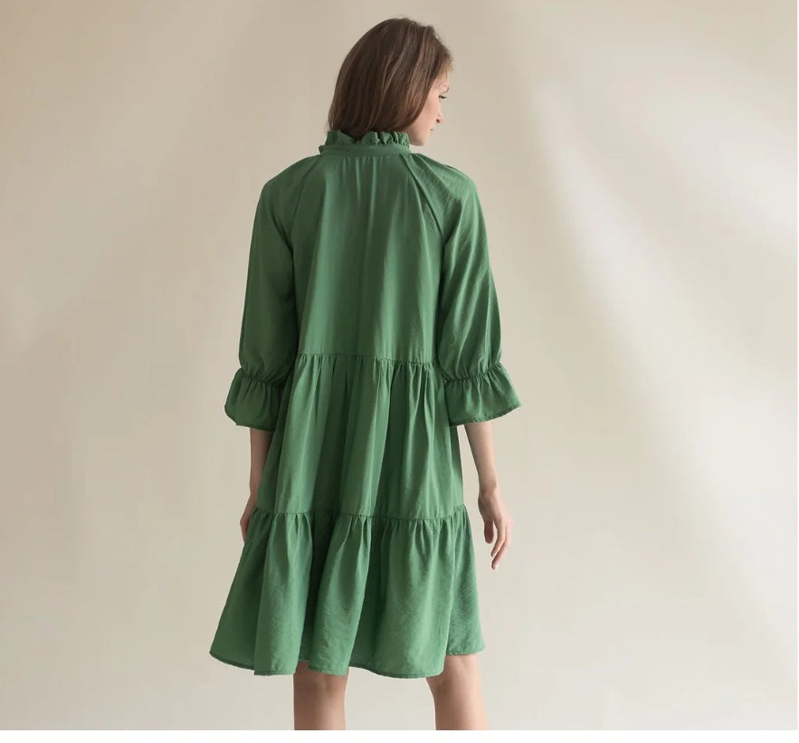 Gauhar mekko Ruffled Dress Meadow, vihreä