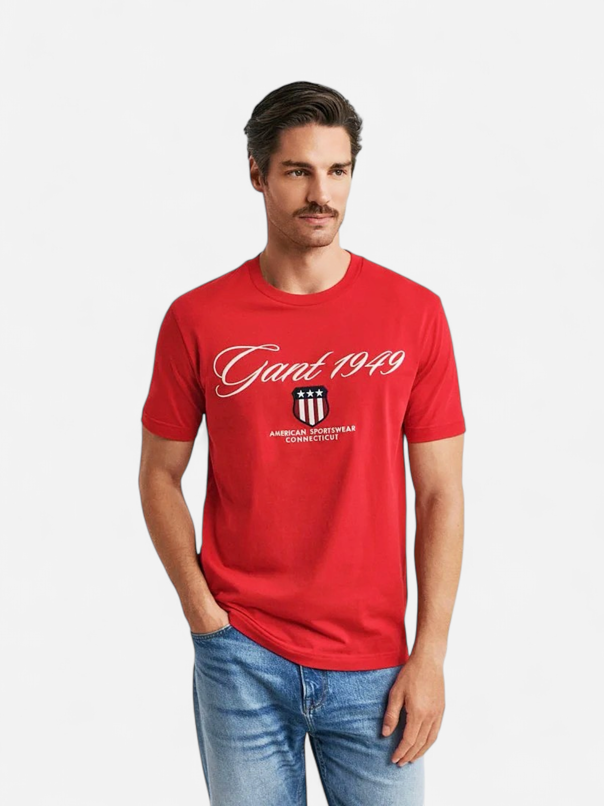 Gant miesten t-paita Graphic SS t-shirt, punainen - Kekäle.fi