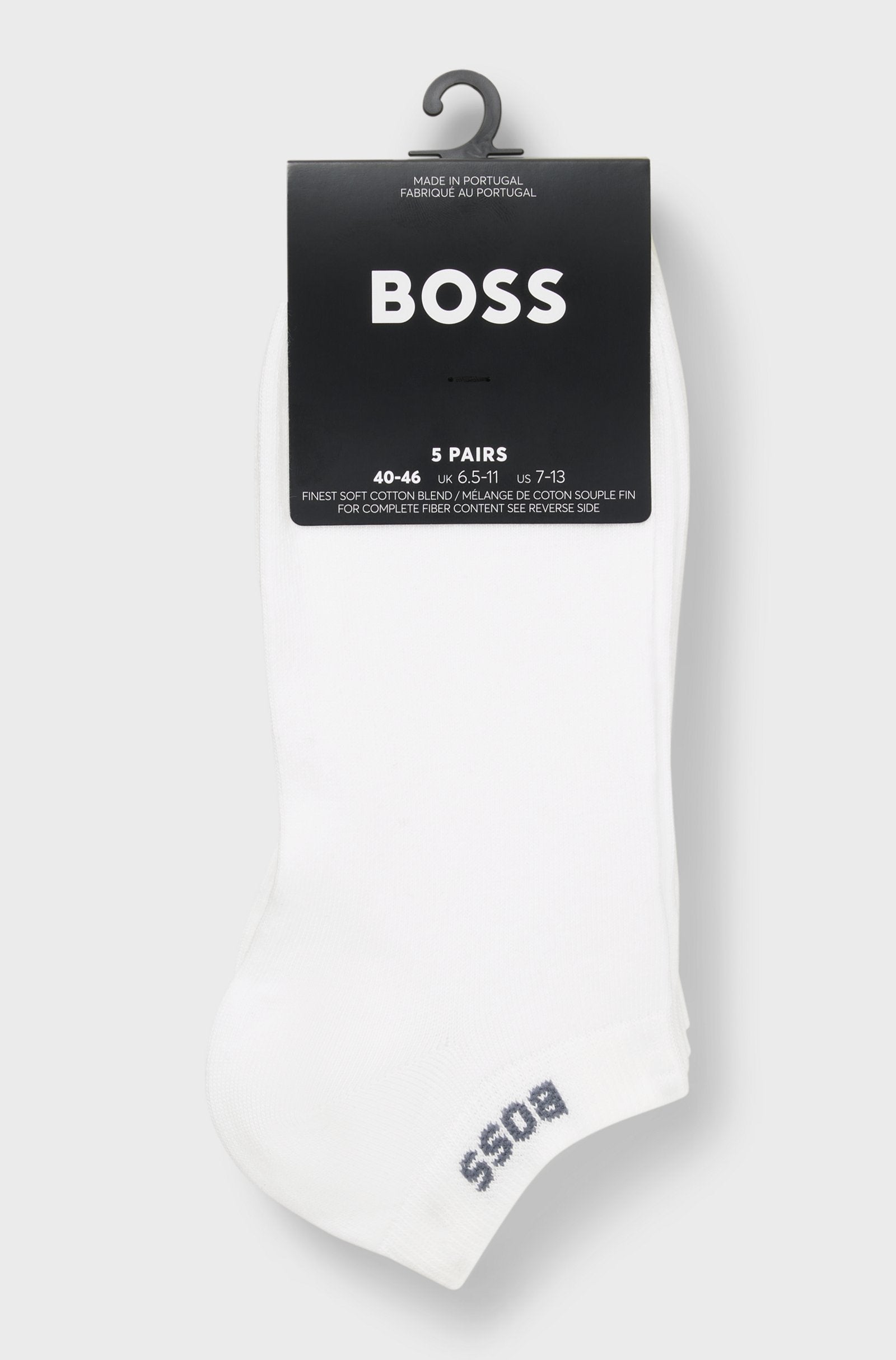 BOSS miesten nilkkasukat 5-pack, valkoinen