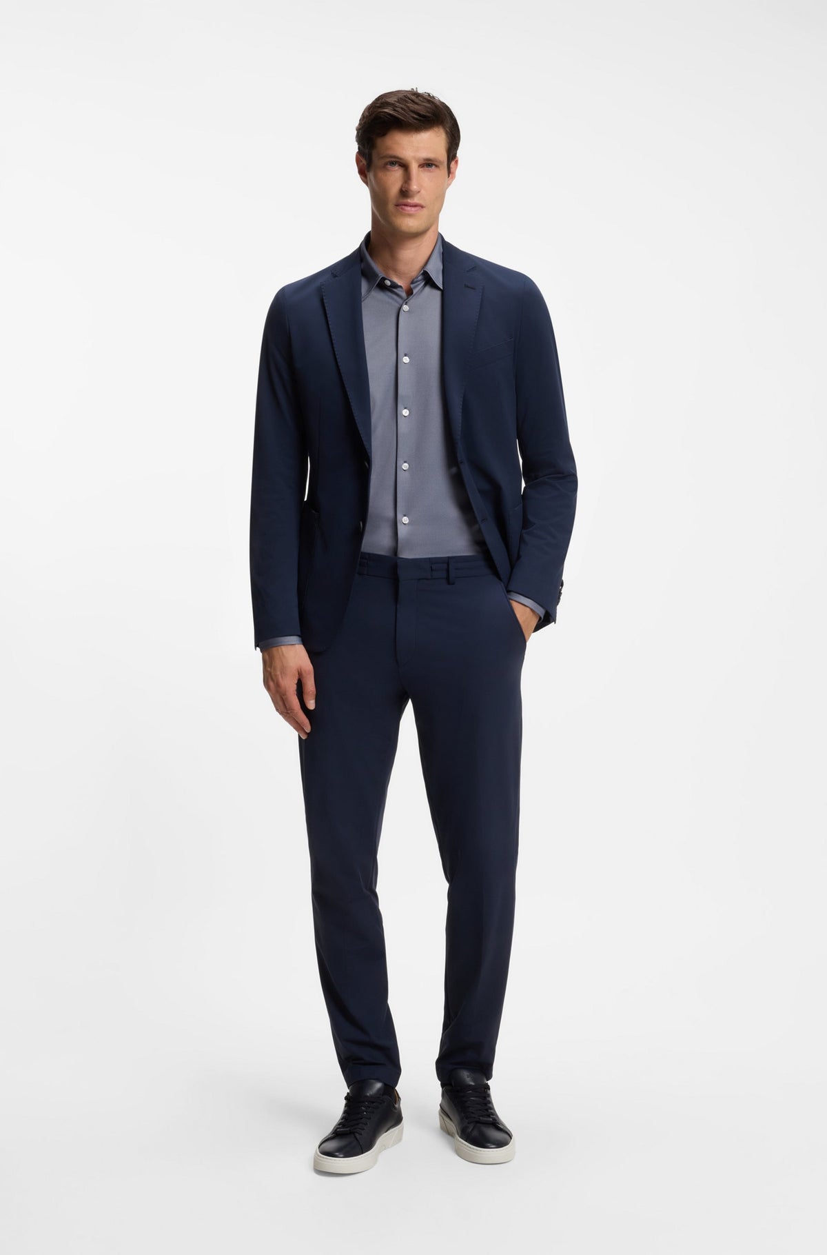 Hugo Boss miesten kauluspaita P-Roan Performance Oxford, sininen kuosi
