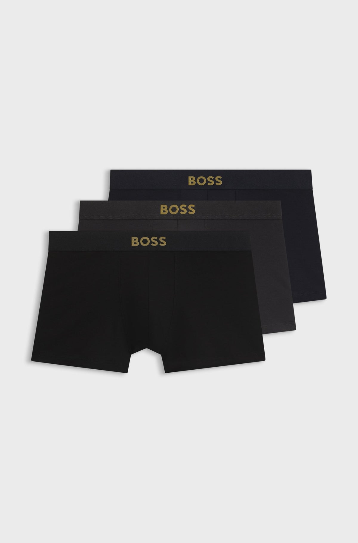 Hugo Boss miesten alushousut Trunk 3P Gold Logo Gift box, musta
