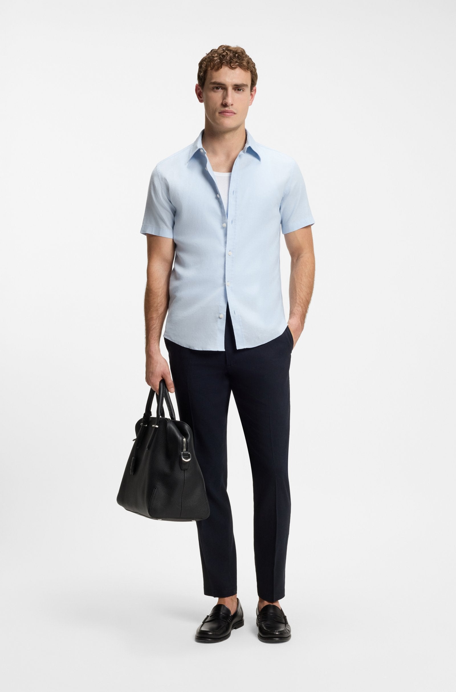 Hugo Boss miesten kauluspaita Roan, vaaleansininen