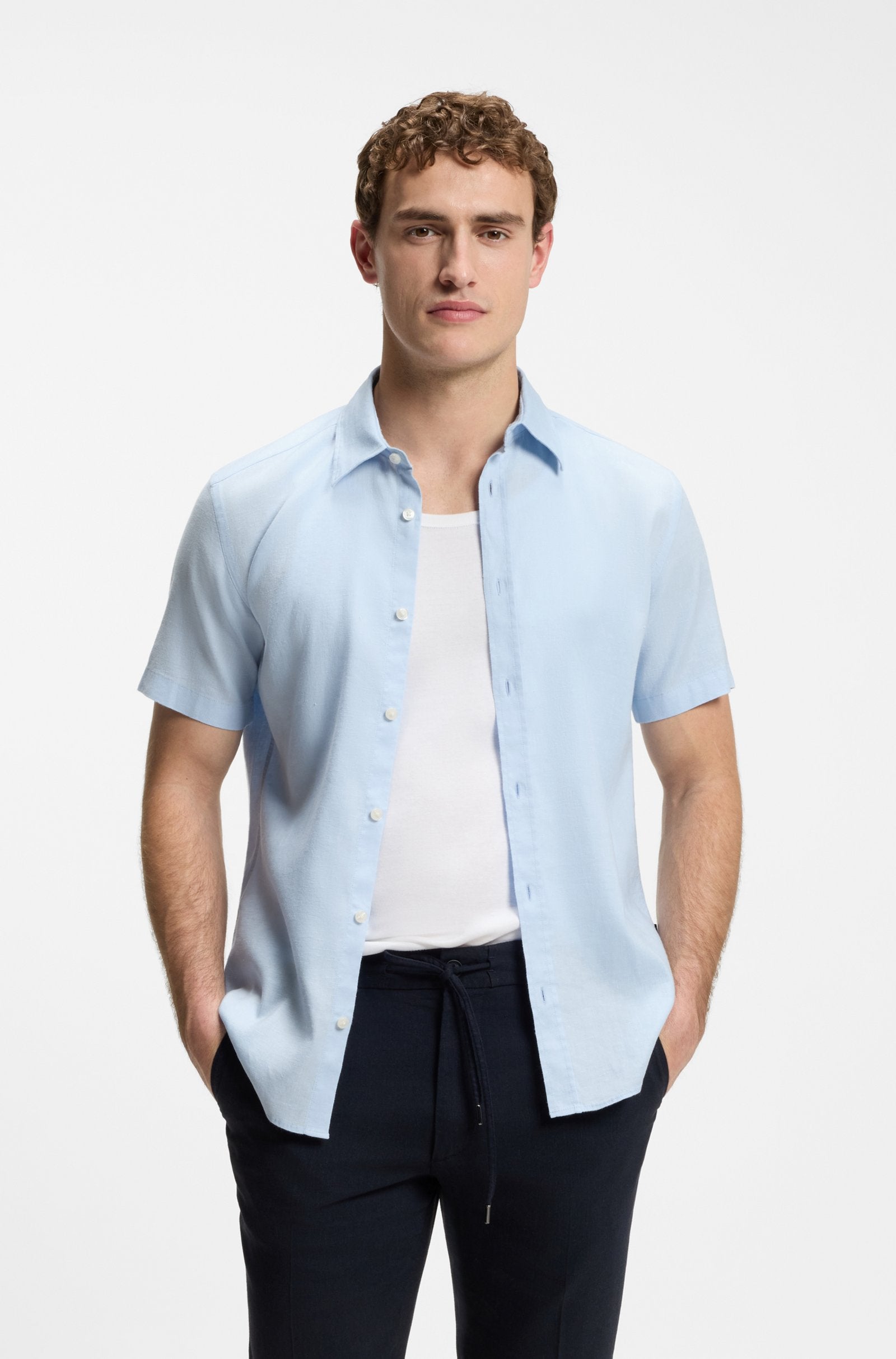 Hugo Boss miesten kauluspaita Roan, vaaleansininen