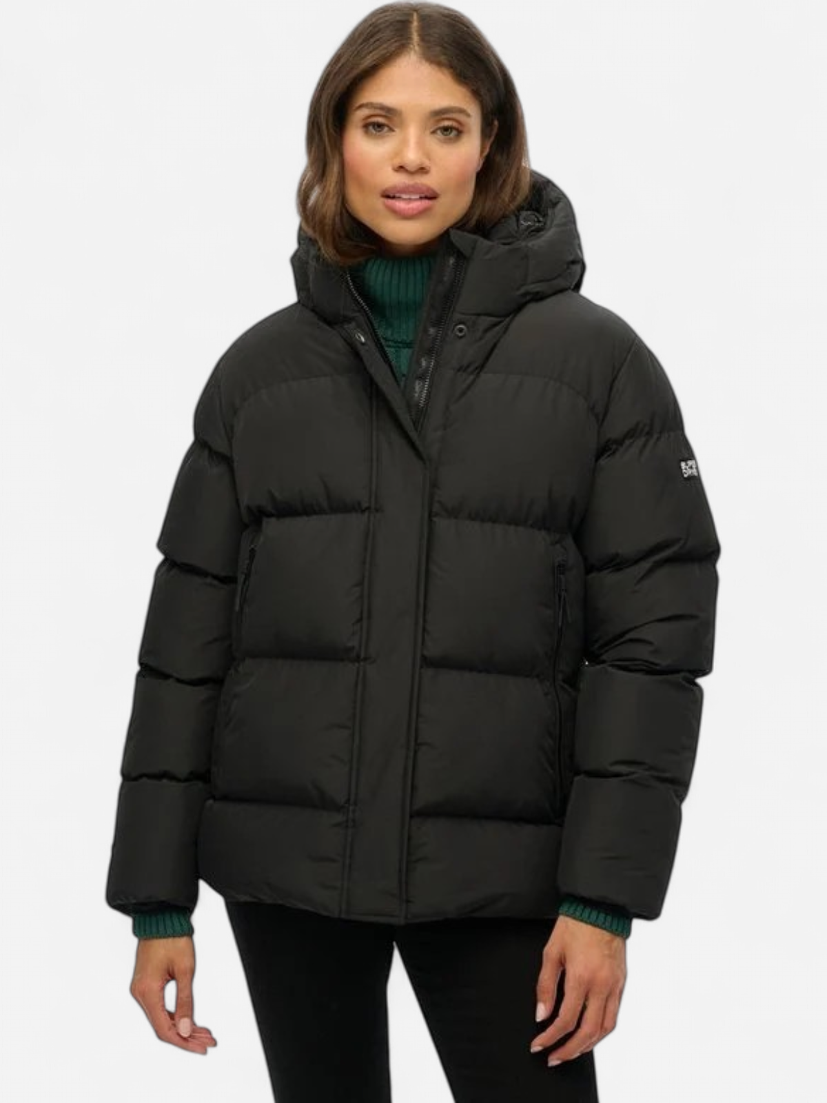 Superdry naisten takki Hooded 5 Baffle Sports Puffer, musta - Kekäle.fi