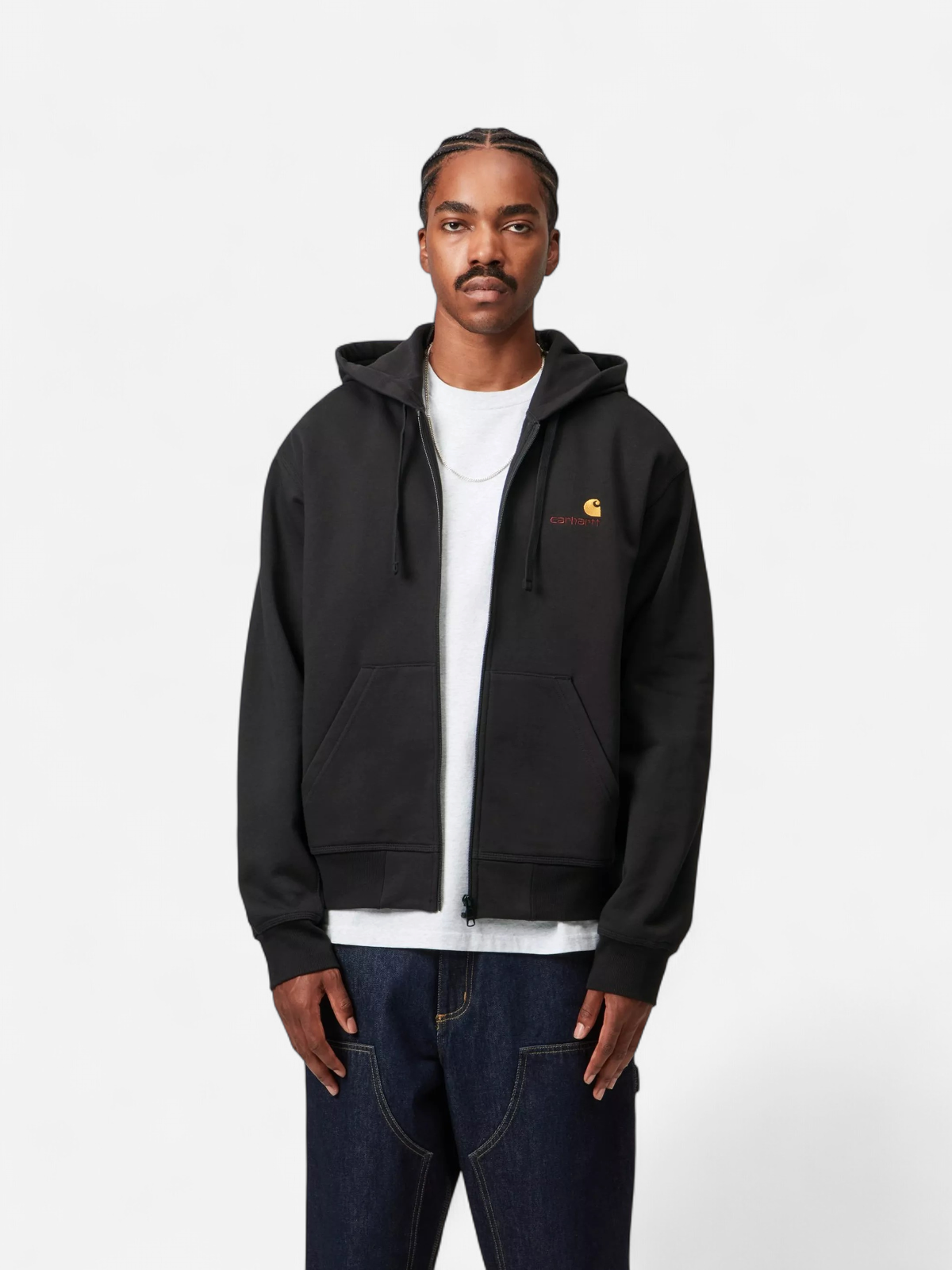 Carhartt miesten huppari Hooded American Script Jacket, musta - Kekäle.fi
