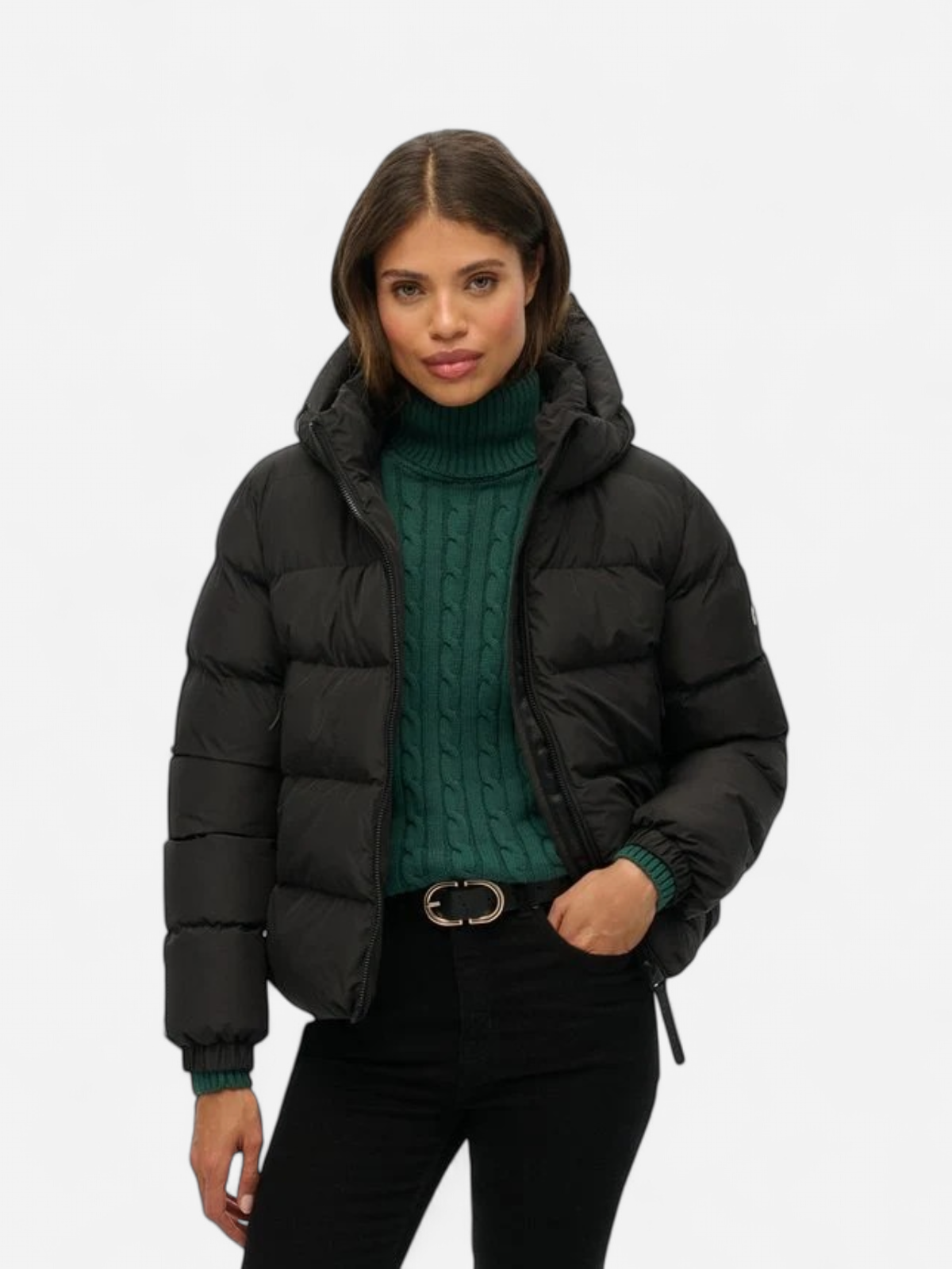 Superdry naisten takki Hooded Sports Puffer Jacket, musta - Kekäle.fi