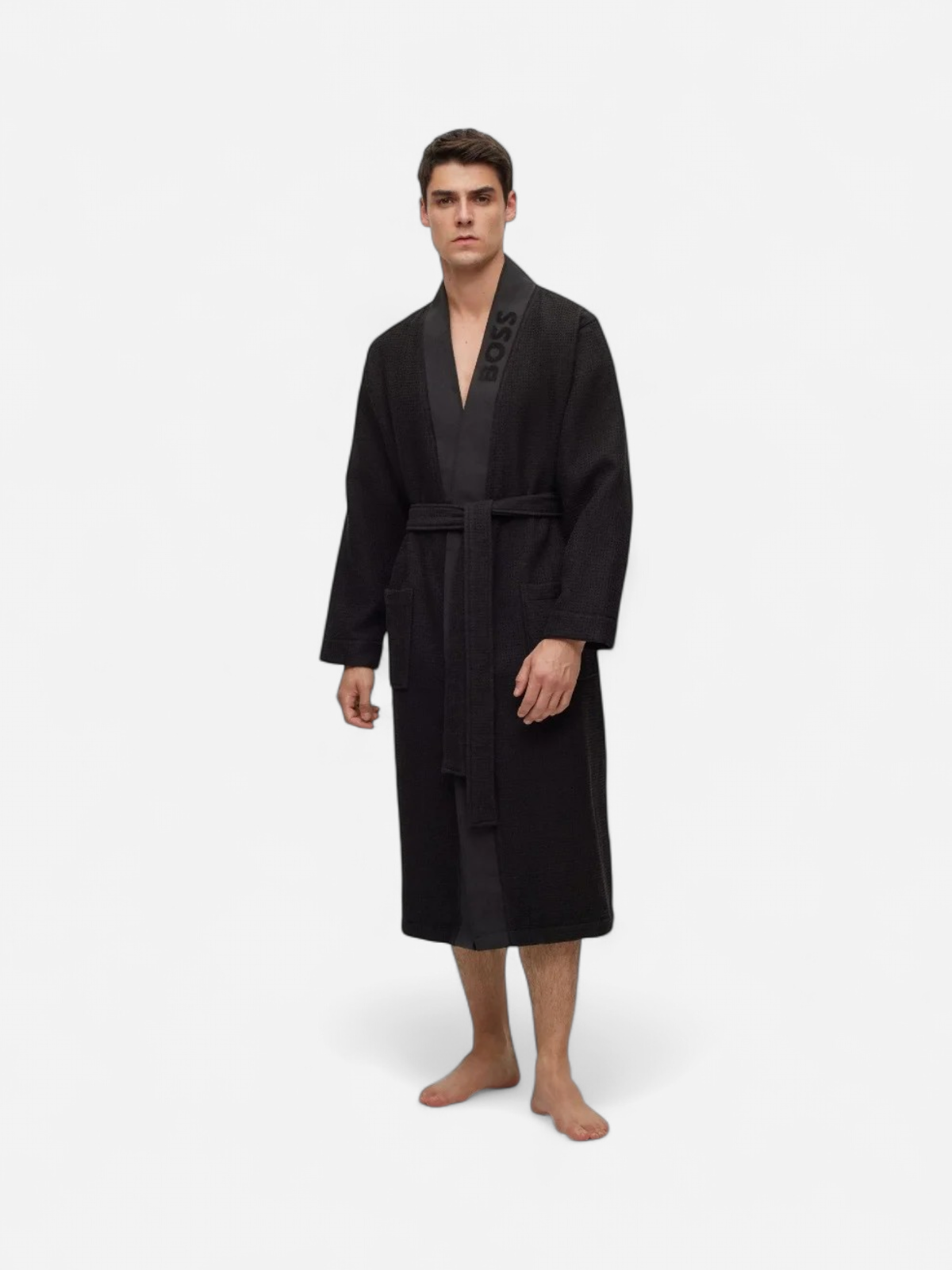 Hugo Boss miesten kylpytakki Waffle Kimono, musta - Kekäle.fi
