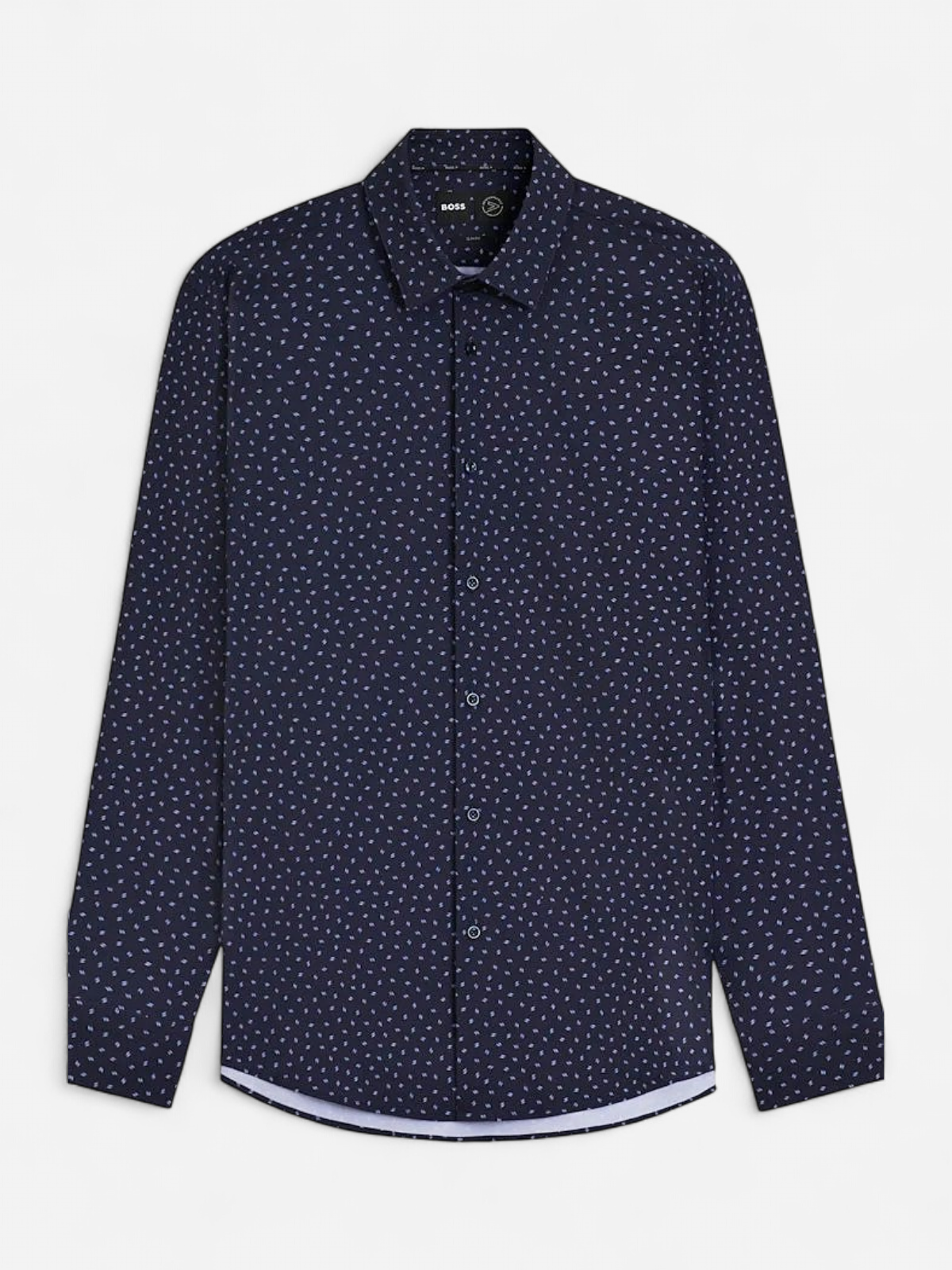 Hugo Boss miesten kauluspaita, P-HANK PERFORMANCE STRECH PRINT Sininen Kuosi - Kekäle.fi