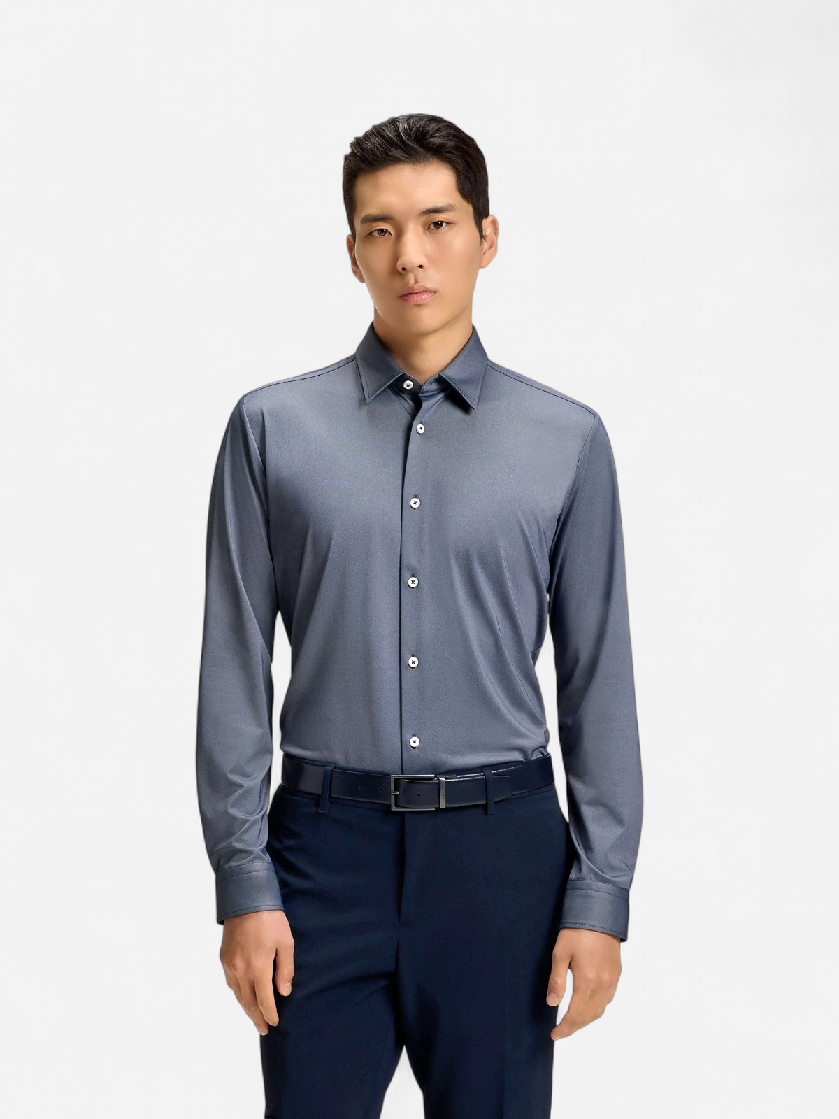 Hugo Boss miesten kauluspaita, P-ROAN PERFORMANCE STRECH OXFORD Sininen Kuosi - Kekäle.fi