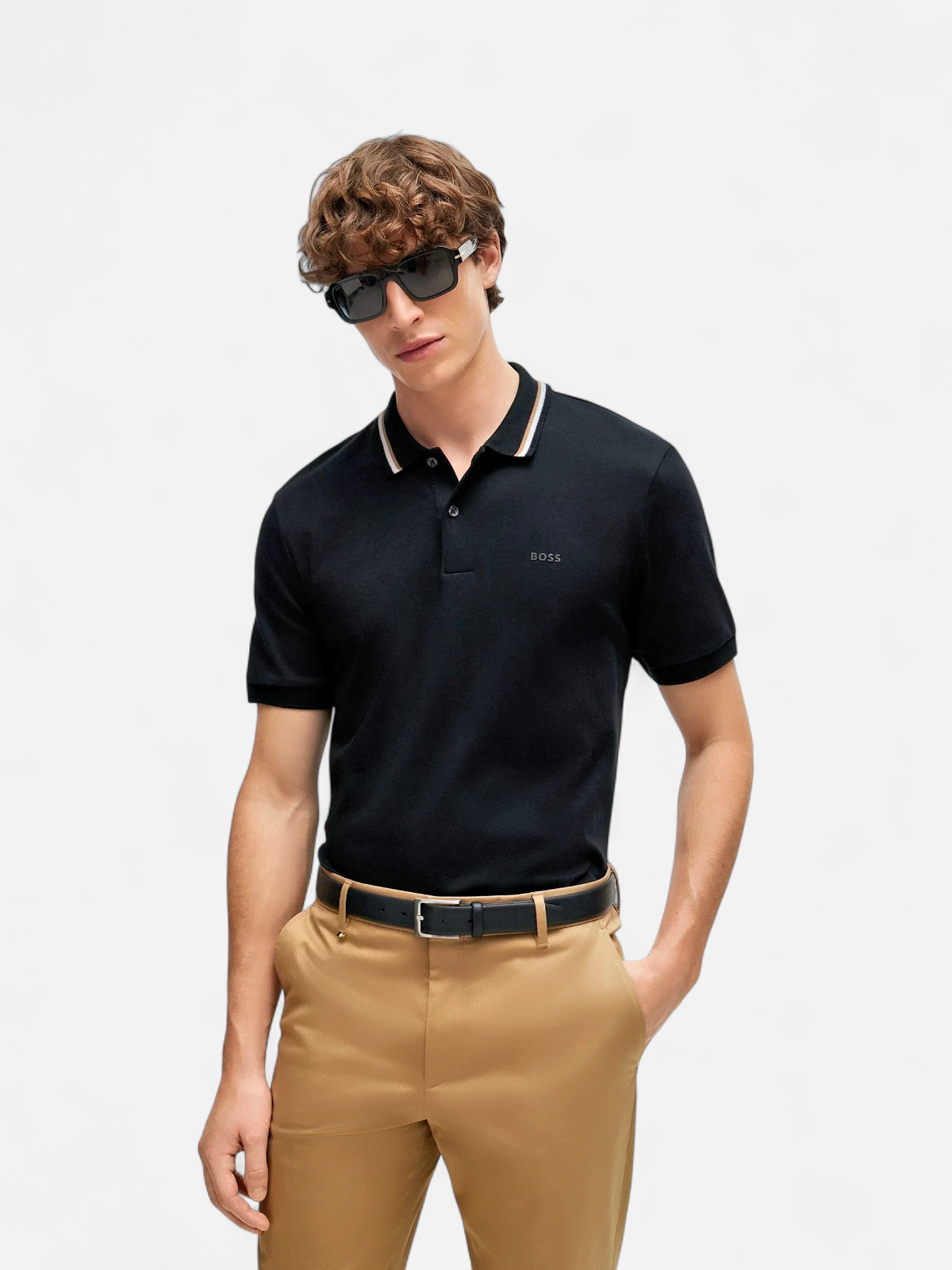 Hugo Boss Miesten Trikoo T-paita polokauluksella, PENROSE 38 NOS Musta - Kekäle.fi