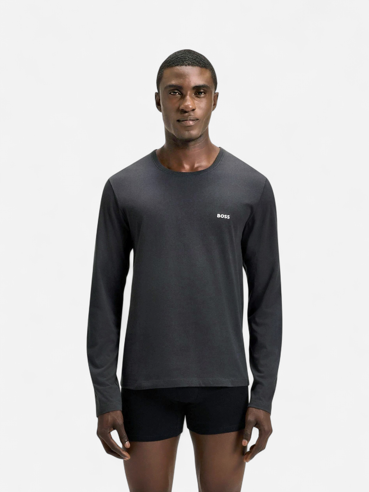 Hugo Boss miesten pitkähihainen paita, SHIRT RN CLASSIC Tummanharmaa - Kekäle.fi