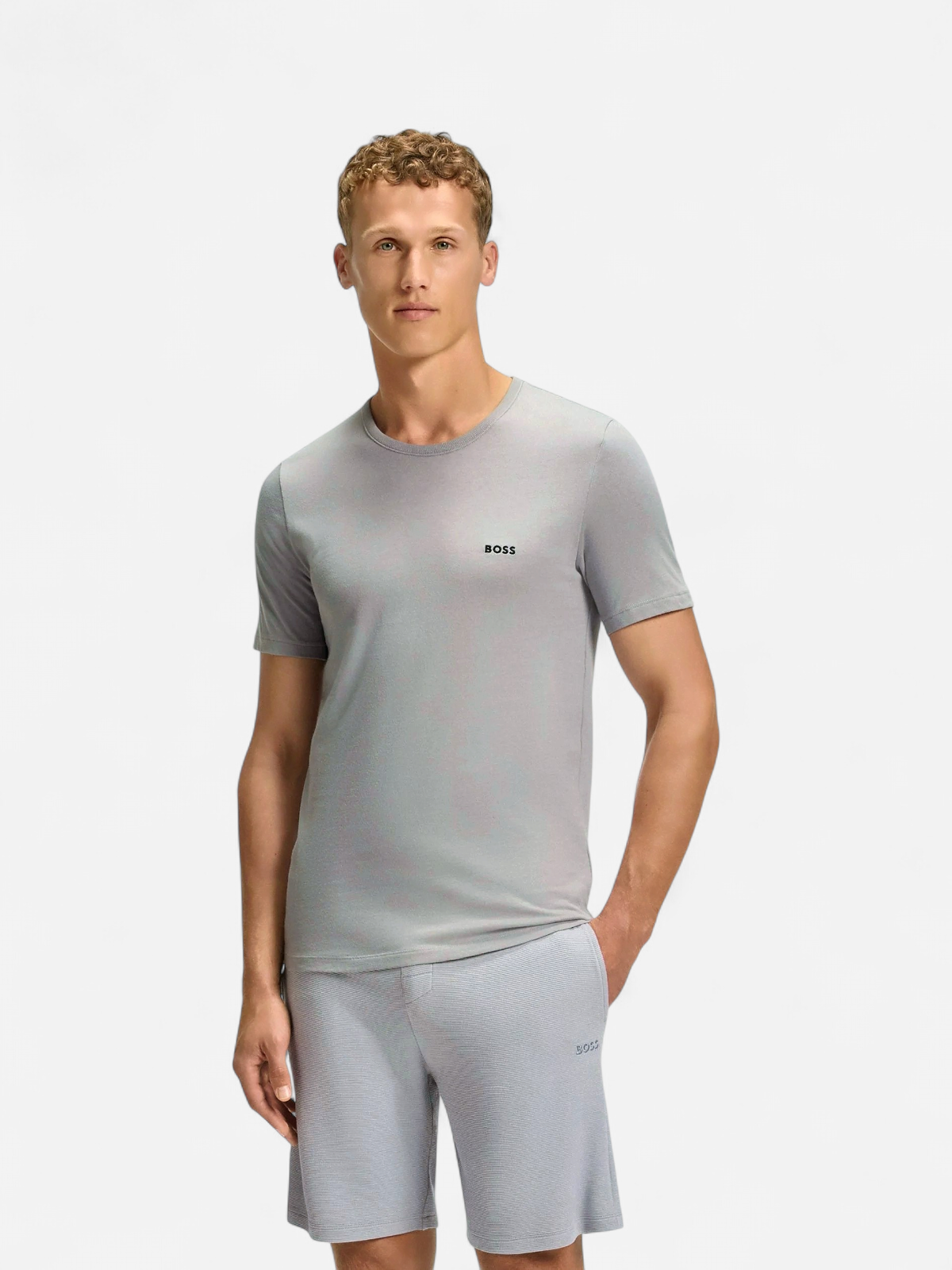 Hugo Boss miesten t-paita, T-SHIRT CLASSIC LOGO Vaaleanharmaa Melee - Kekäle.fi