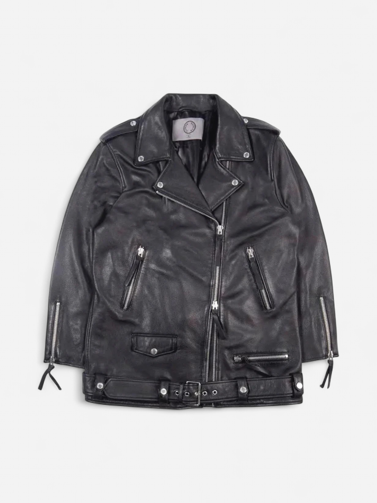 HUMAN SCALES Unisex Oversize Nahkatakki, EMELIE LEATHERJACKET Musta - Kekäle.fi