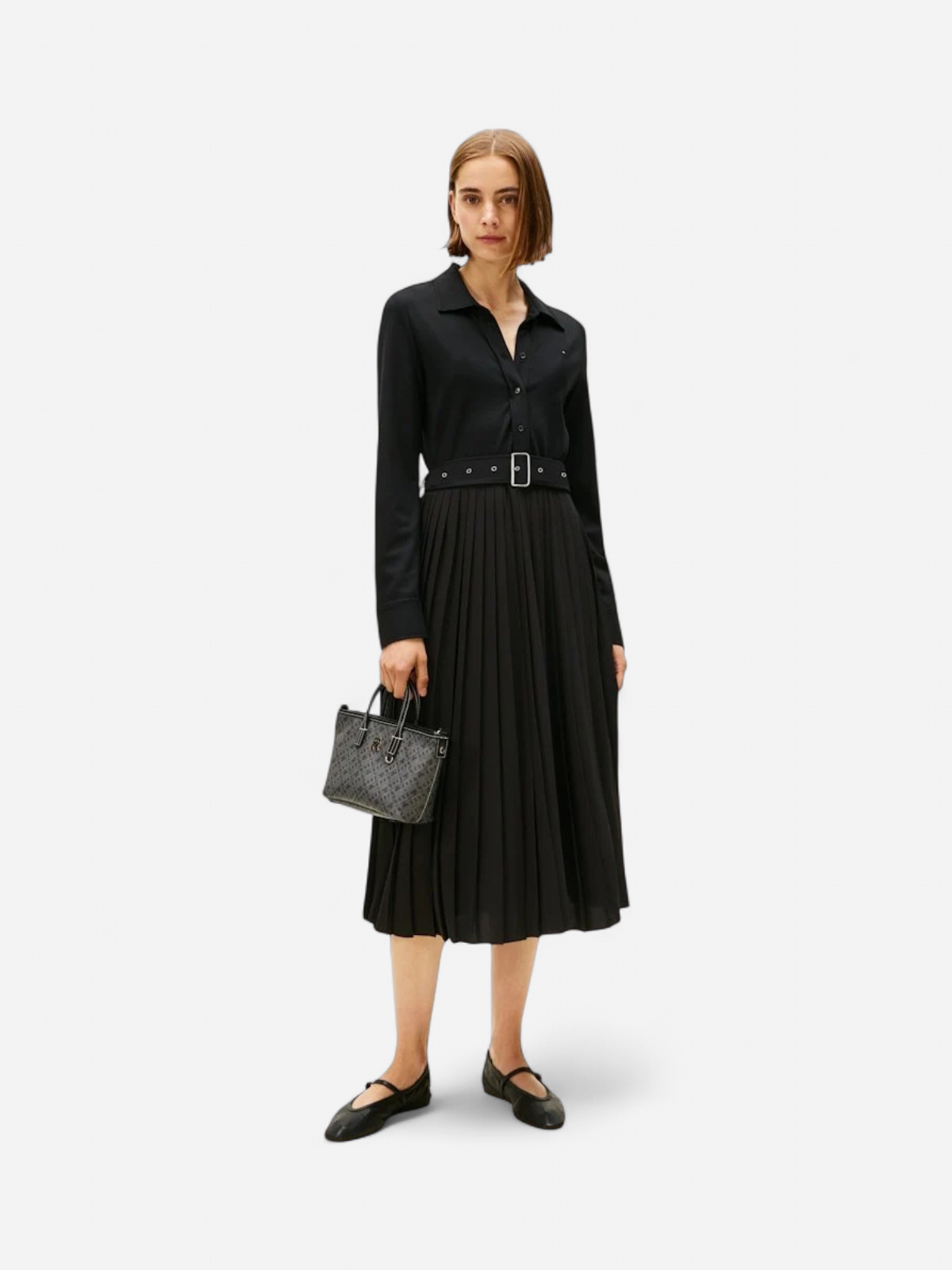 Tommy Hilfiger Interlock Mix Media Polo Dress, musta - Kekäle.fi