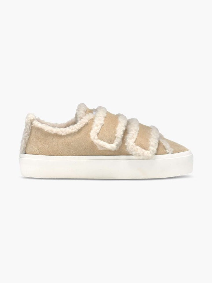 Shearling low velcro sneakers