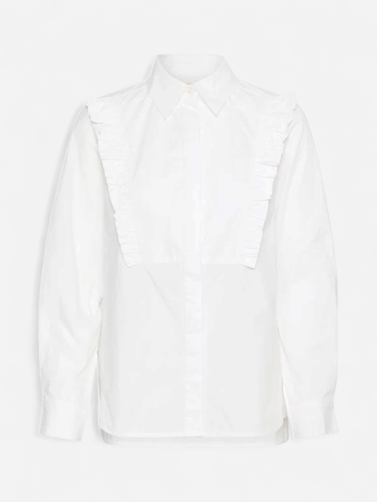 Inwear naisten paitapusero, VALLEYIW FRILL SHIRT Pure White - Kekäle.fi