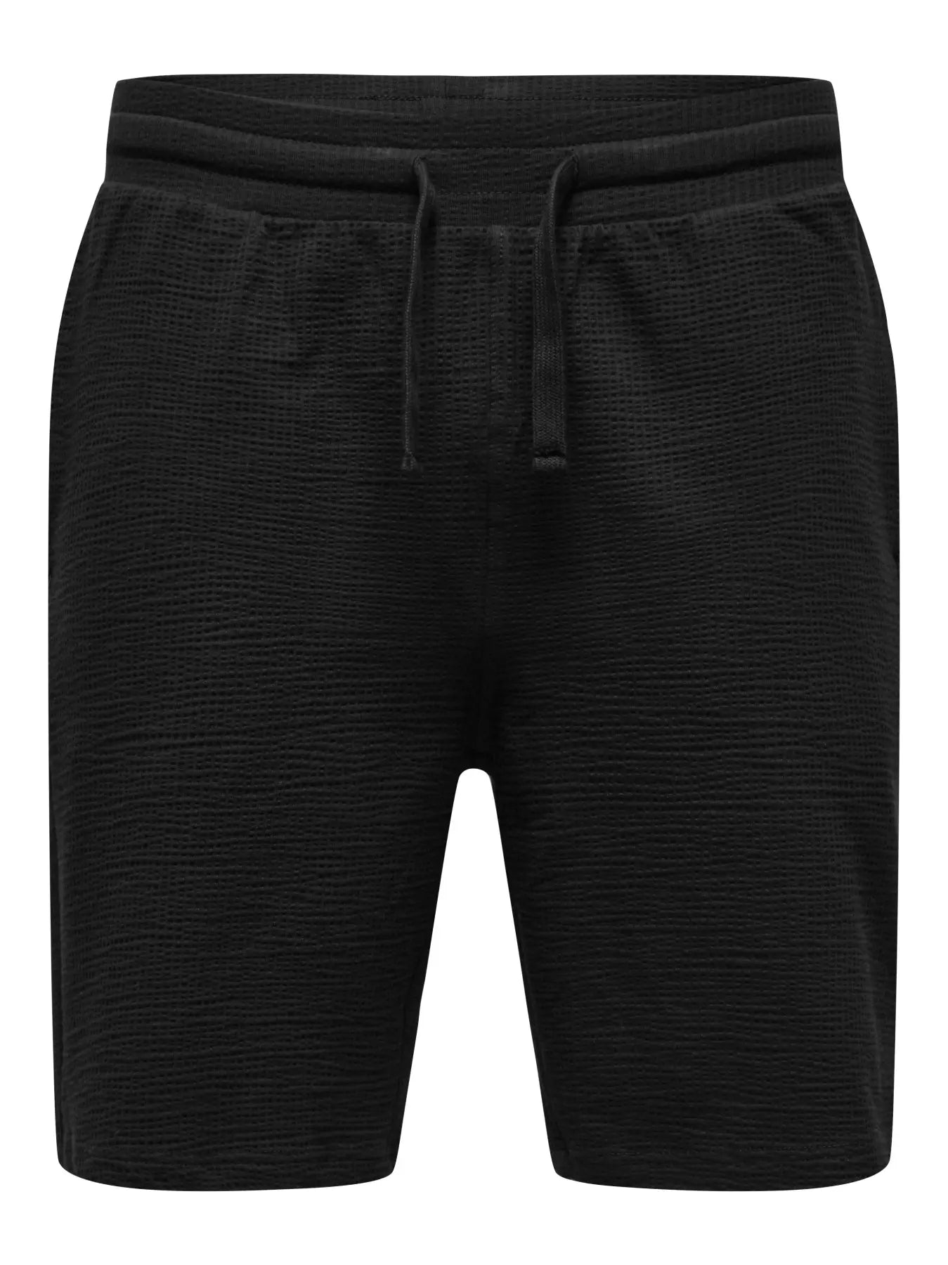 Only and Sons miesten shortsit ONSKian Life Reg Seersucker Shorts, musta