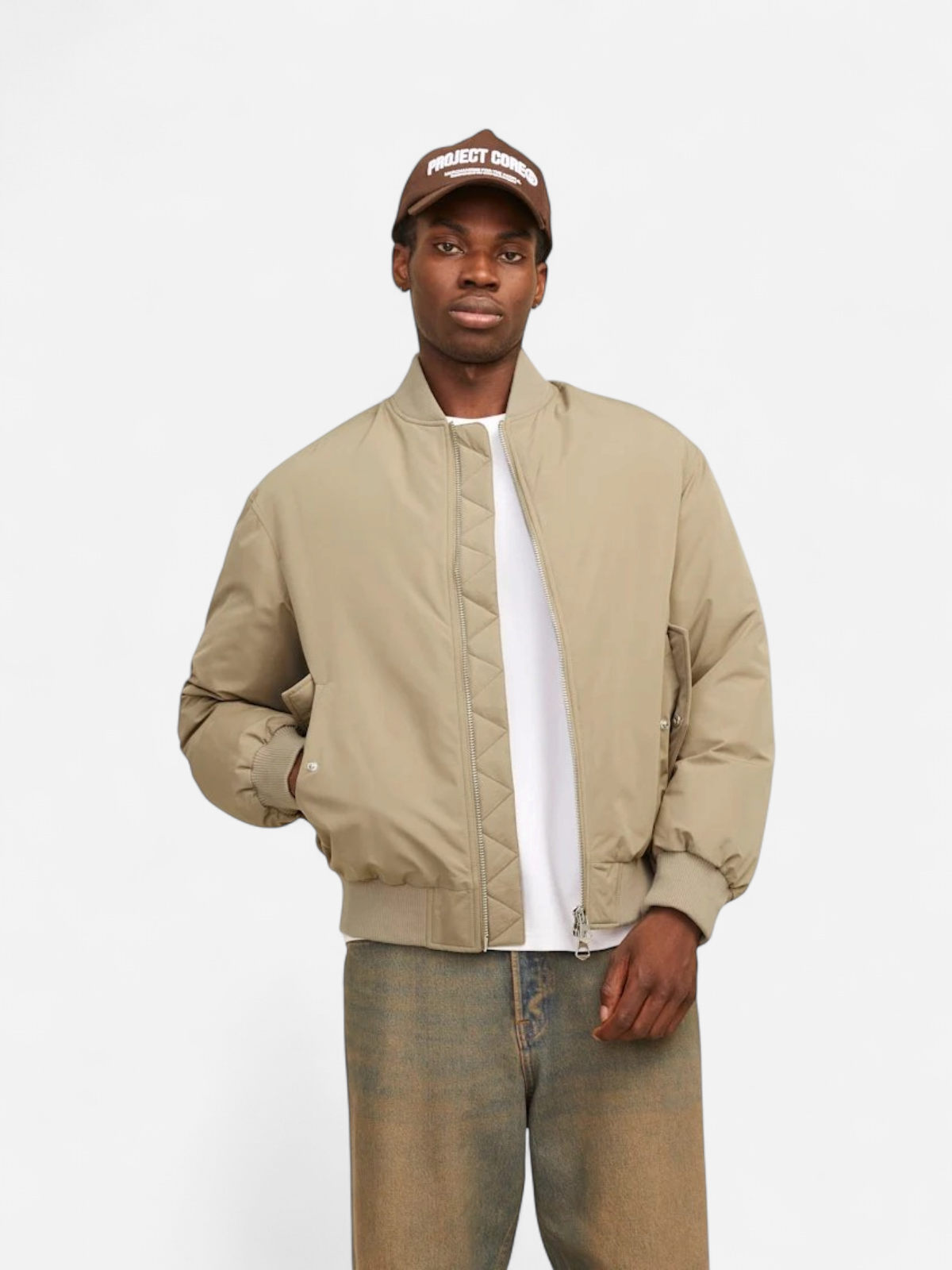 Jack and Jones miesten bombertakki, JCOKINETIC SOFT UTILITY BOMBER LN Honey Gold - Kekäle.fi